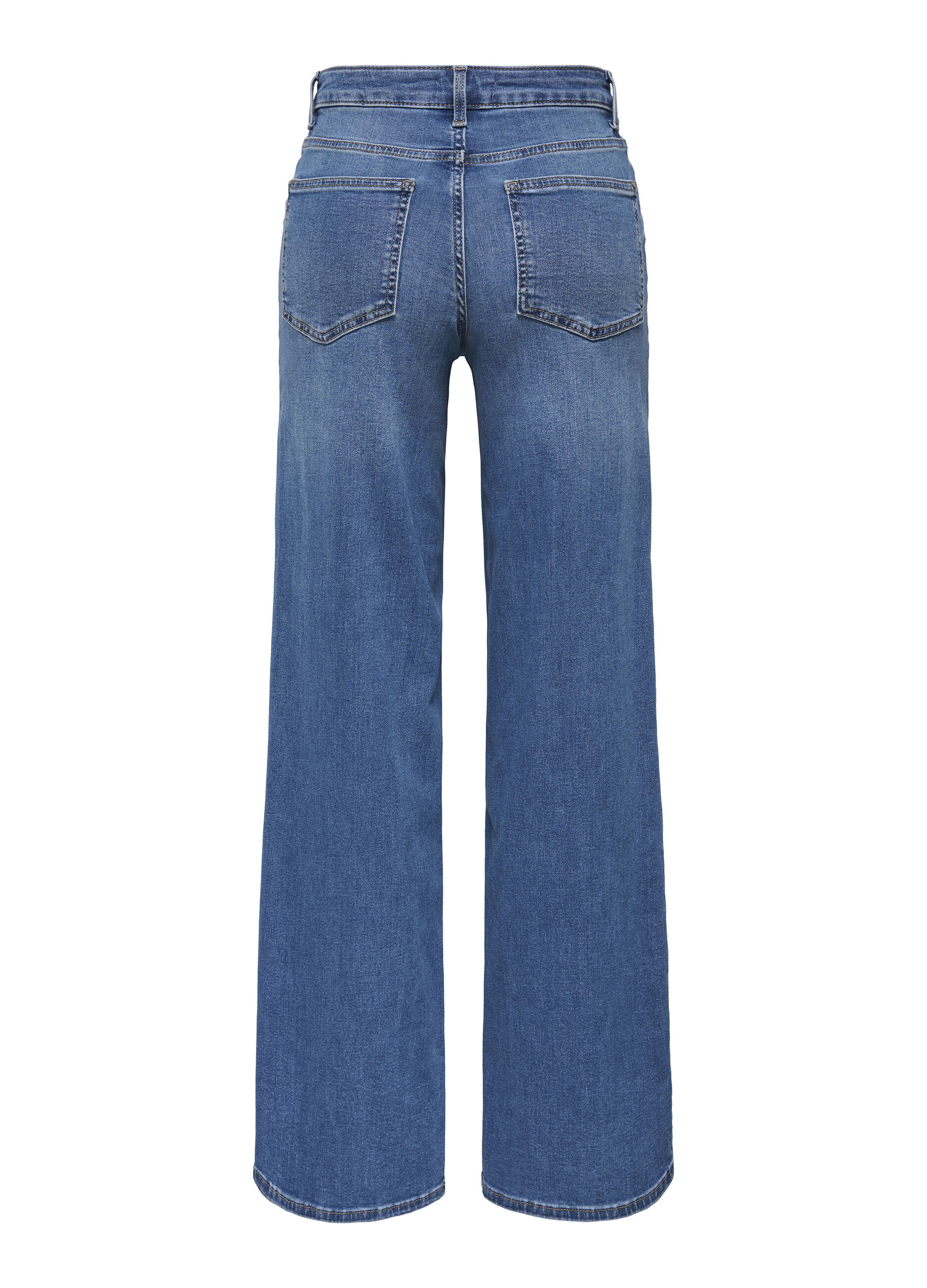 Pantaloni wide leg in denim donna_6