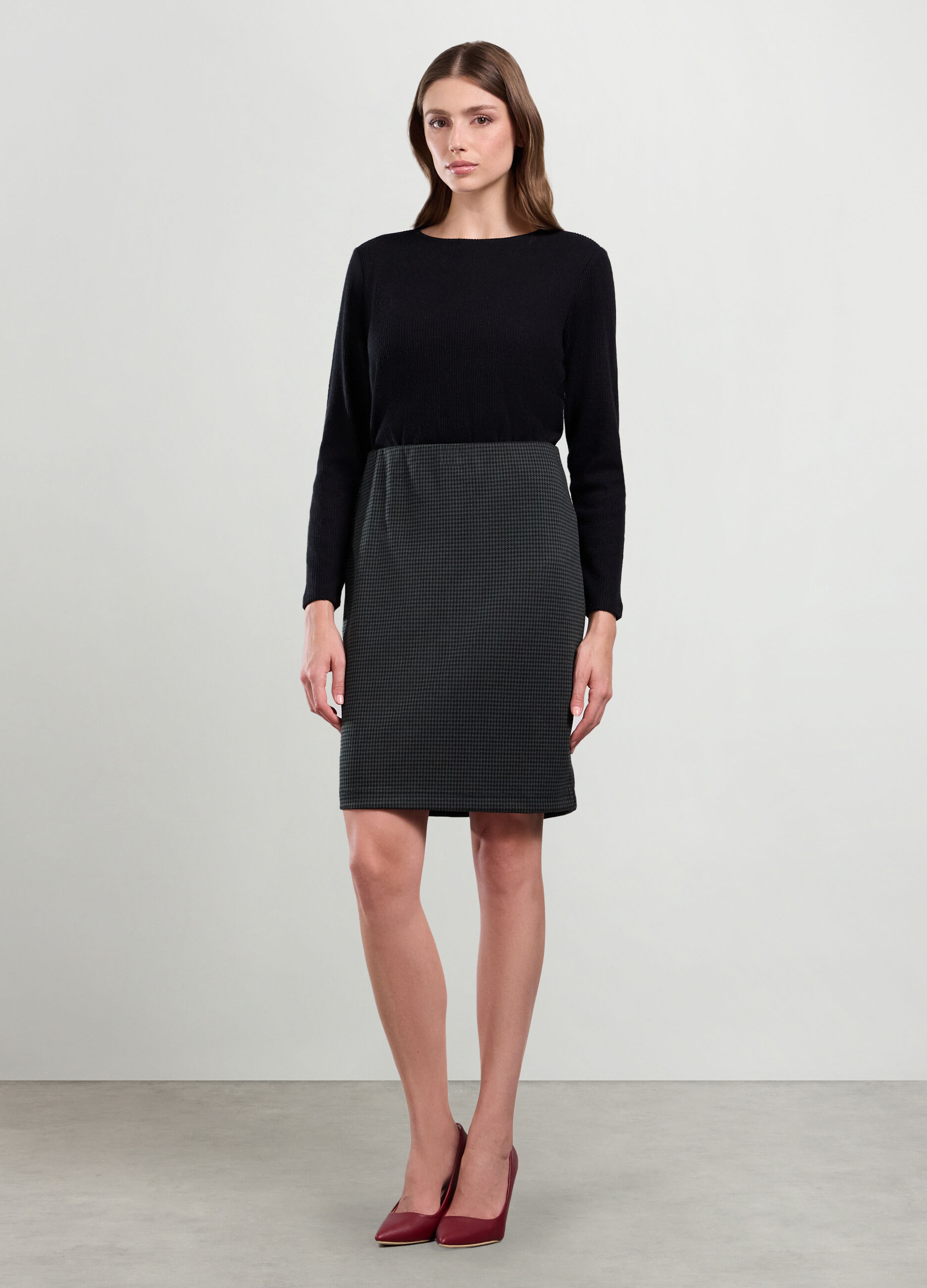 Gonna a tubino a quadri donna_0