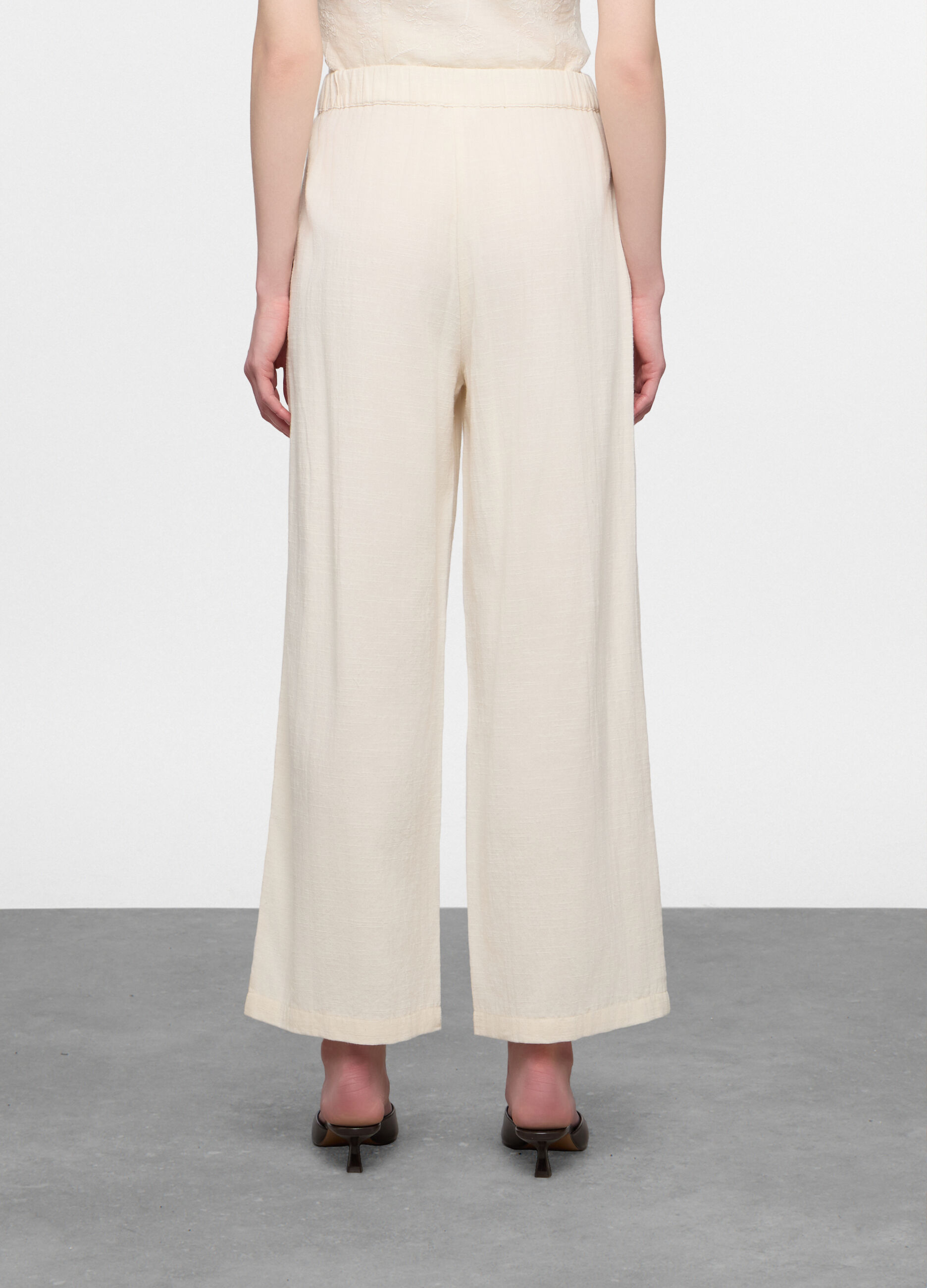 Pantaloni culotte misto cotone donna_1