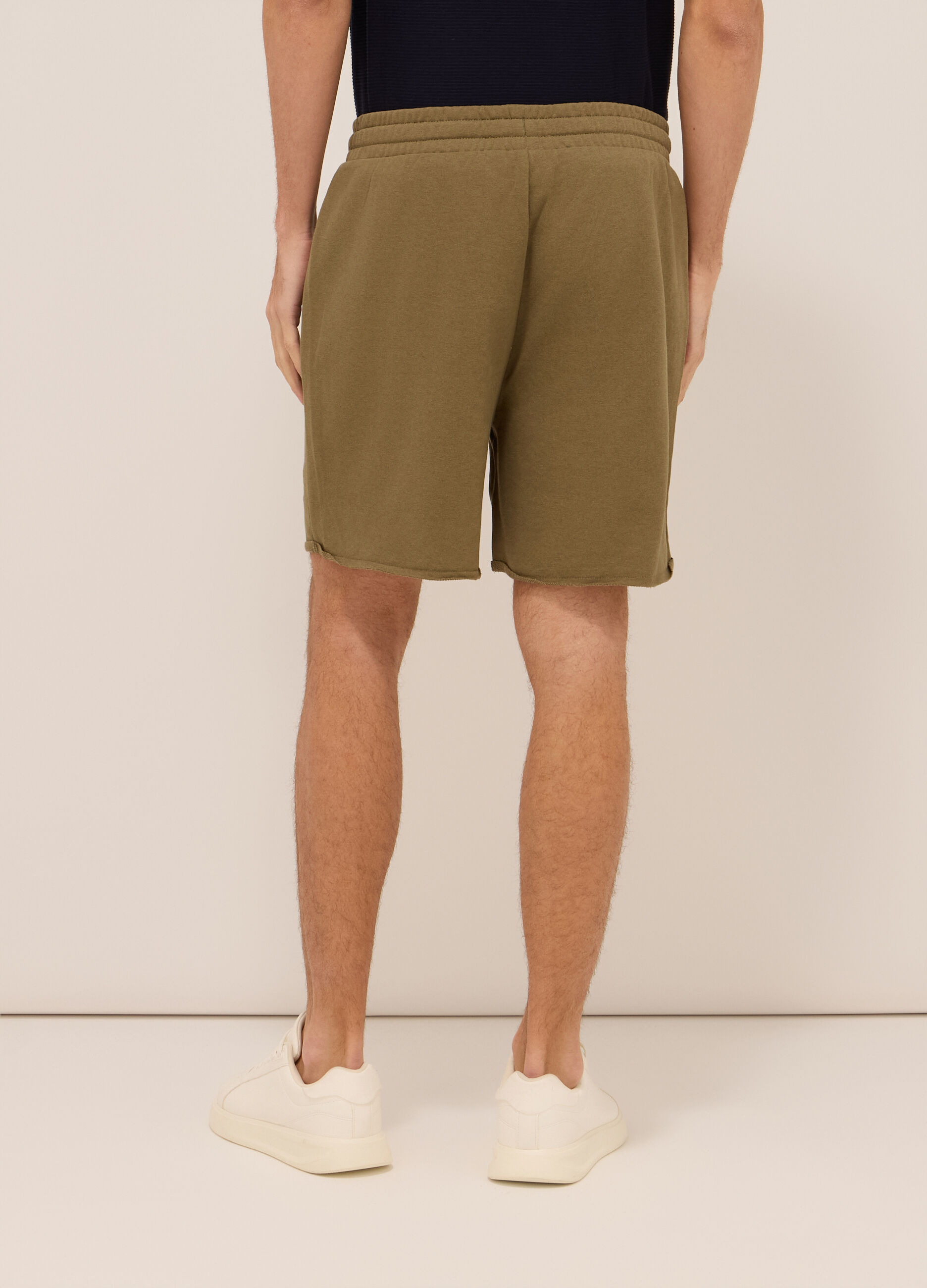 Shorts sportivi in felpa misto cotone uomo_1
