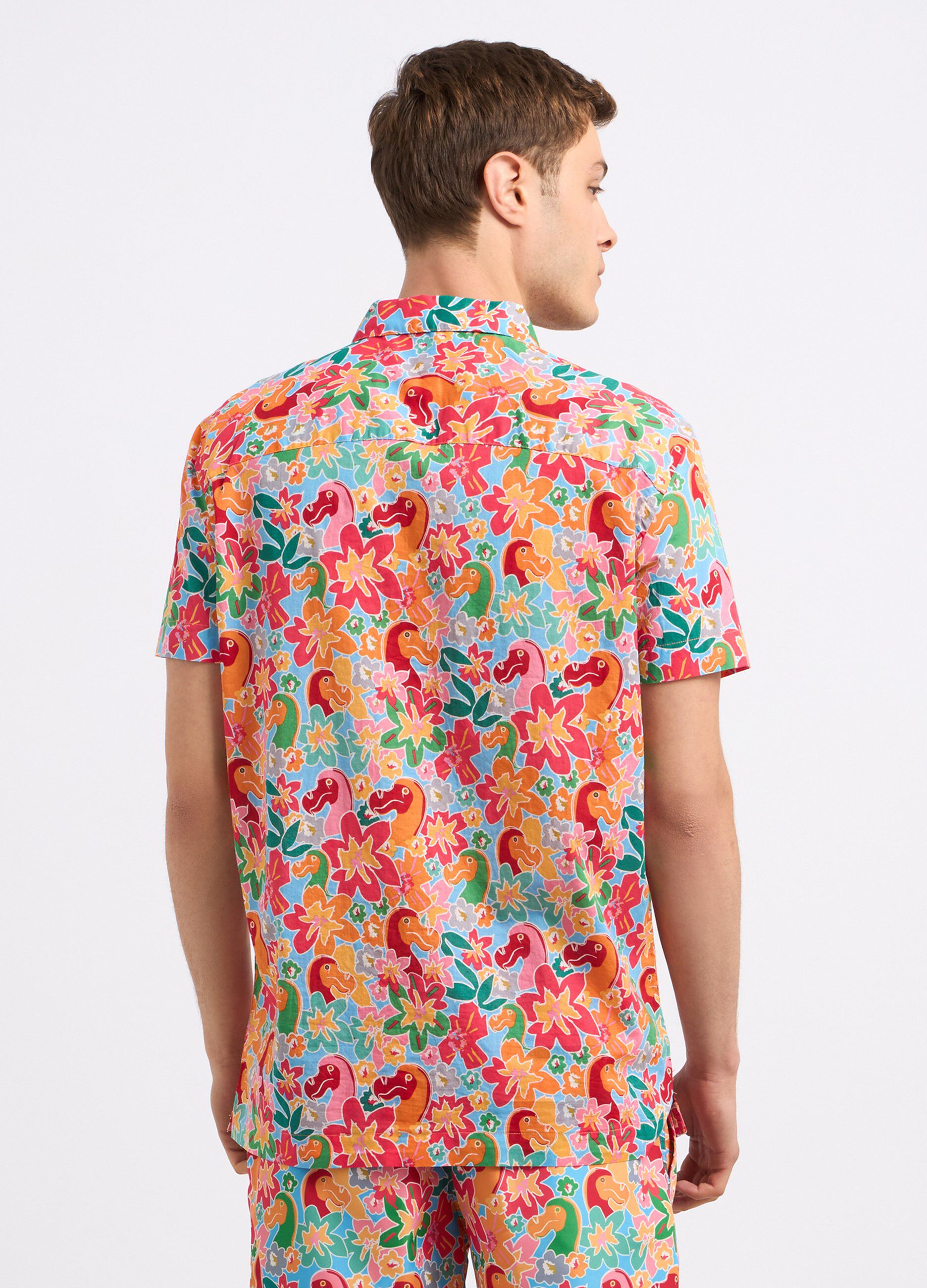 Camicia in puro cotone con stampa uomo_1