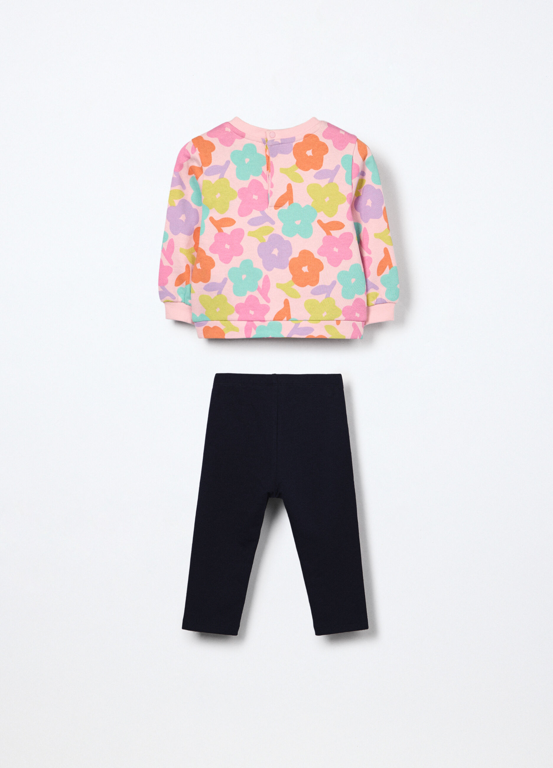 Jogging set in french terry di puro cotone neonata_1