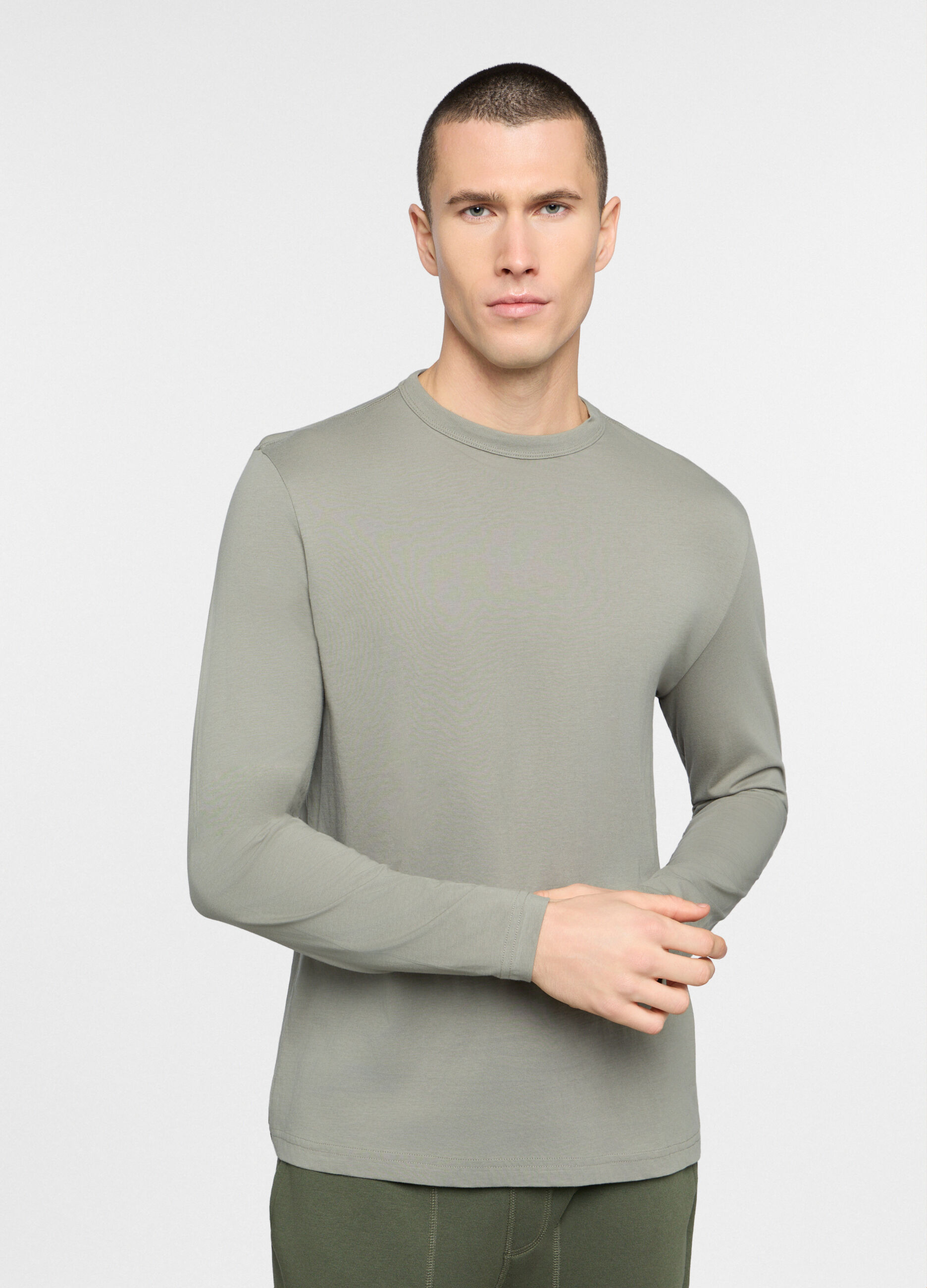 Maglietta a maniche lunghe in cotone uomo_0
