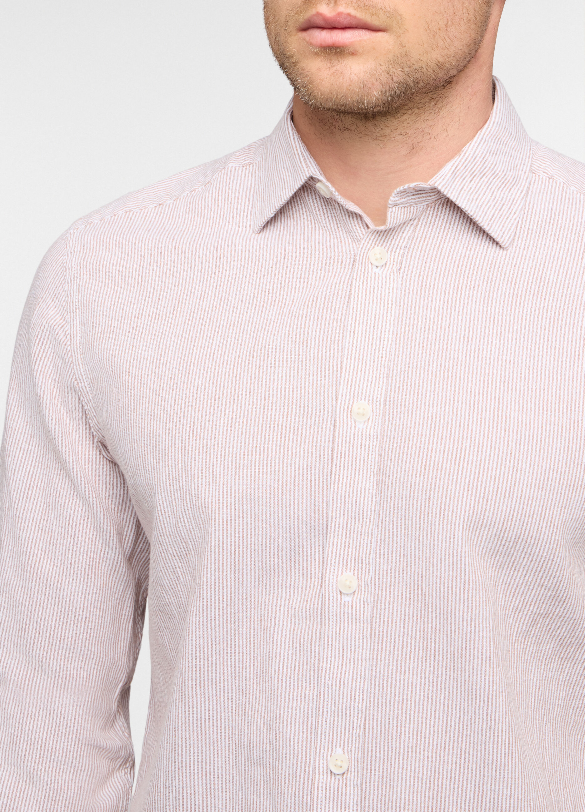 Camicia regular fit in cotone e lino uomo_2