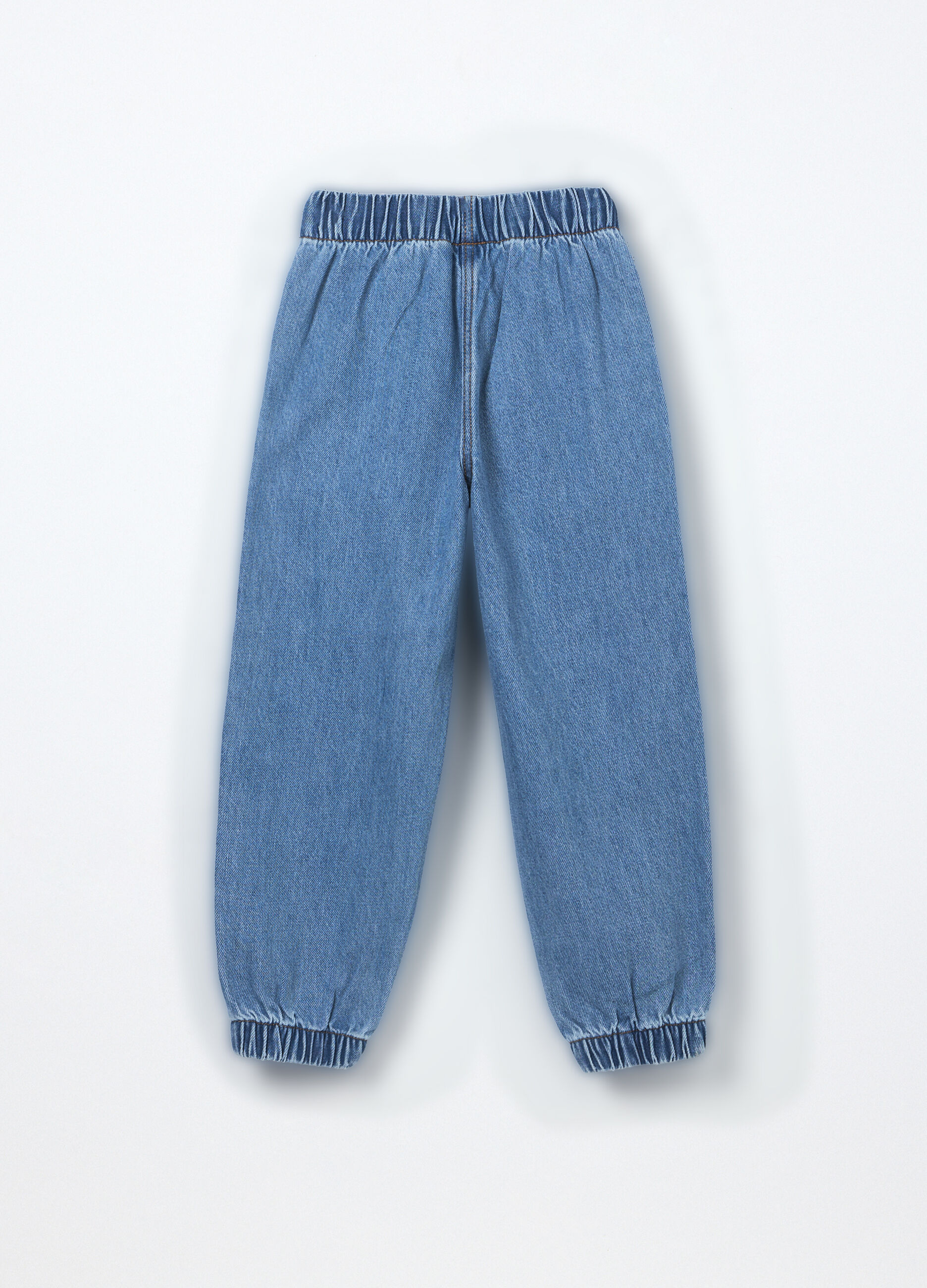 Jogger in denim misto cotone bambina_1