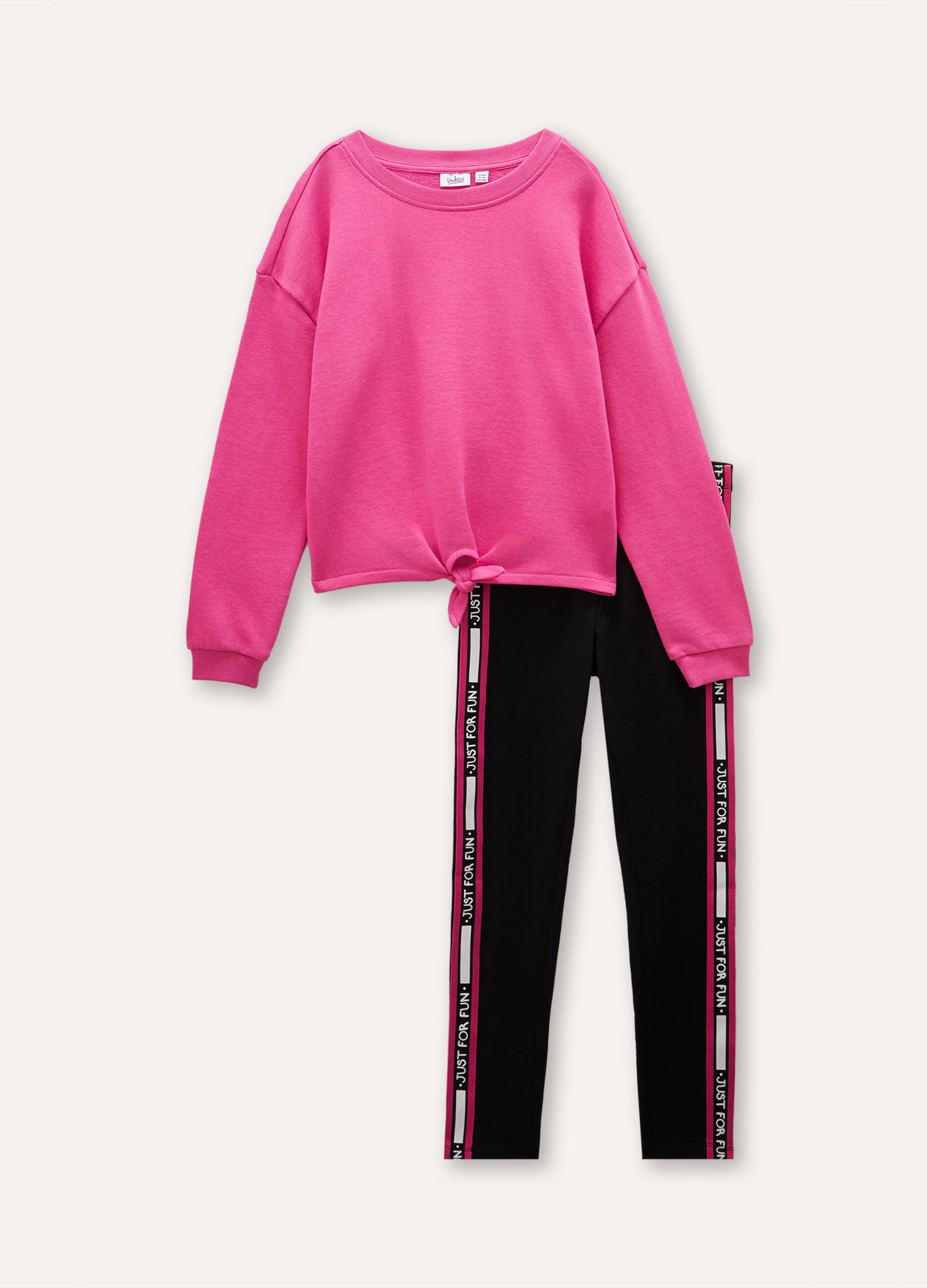 Jogging set in cotone con leggings ragazza_0