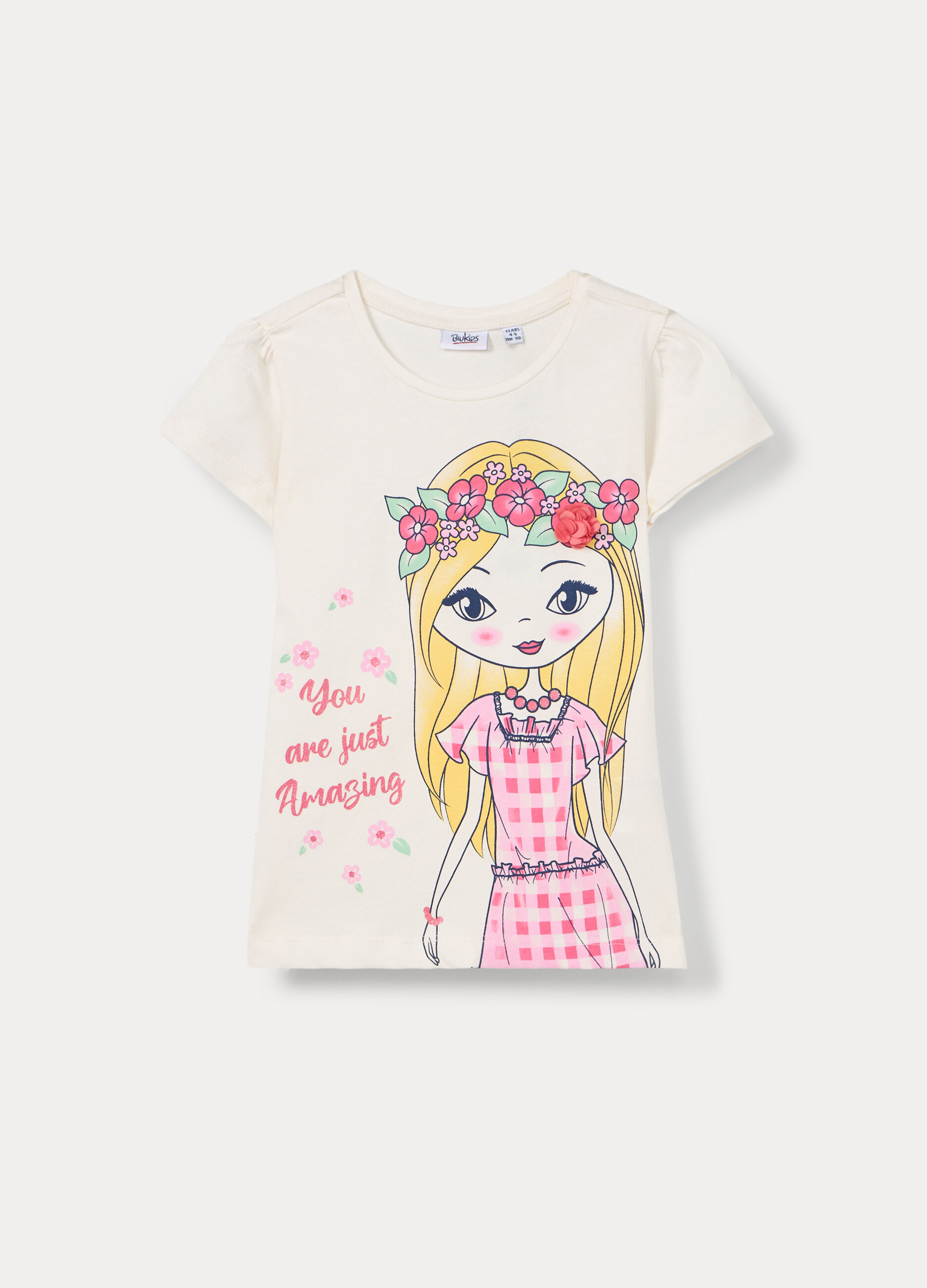 T-shirt in jersey di puro cotone bambina_0