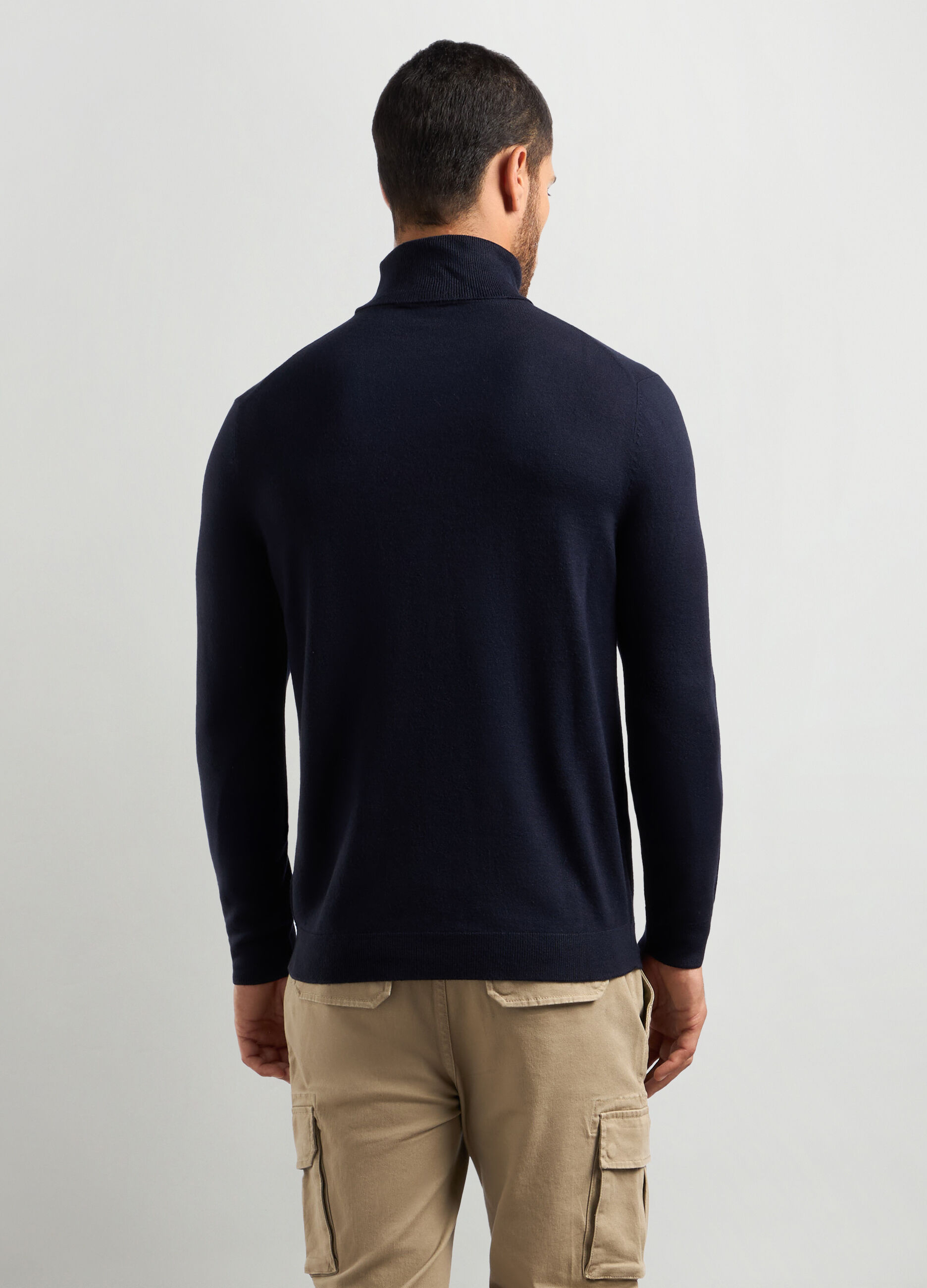 Maglione dolcevita maglia rasata uomo_1