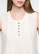 Blusa fit regular con scollo rotondo voile misto lino donna_2