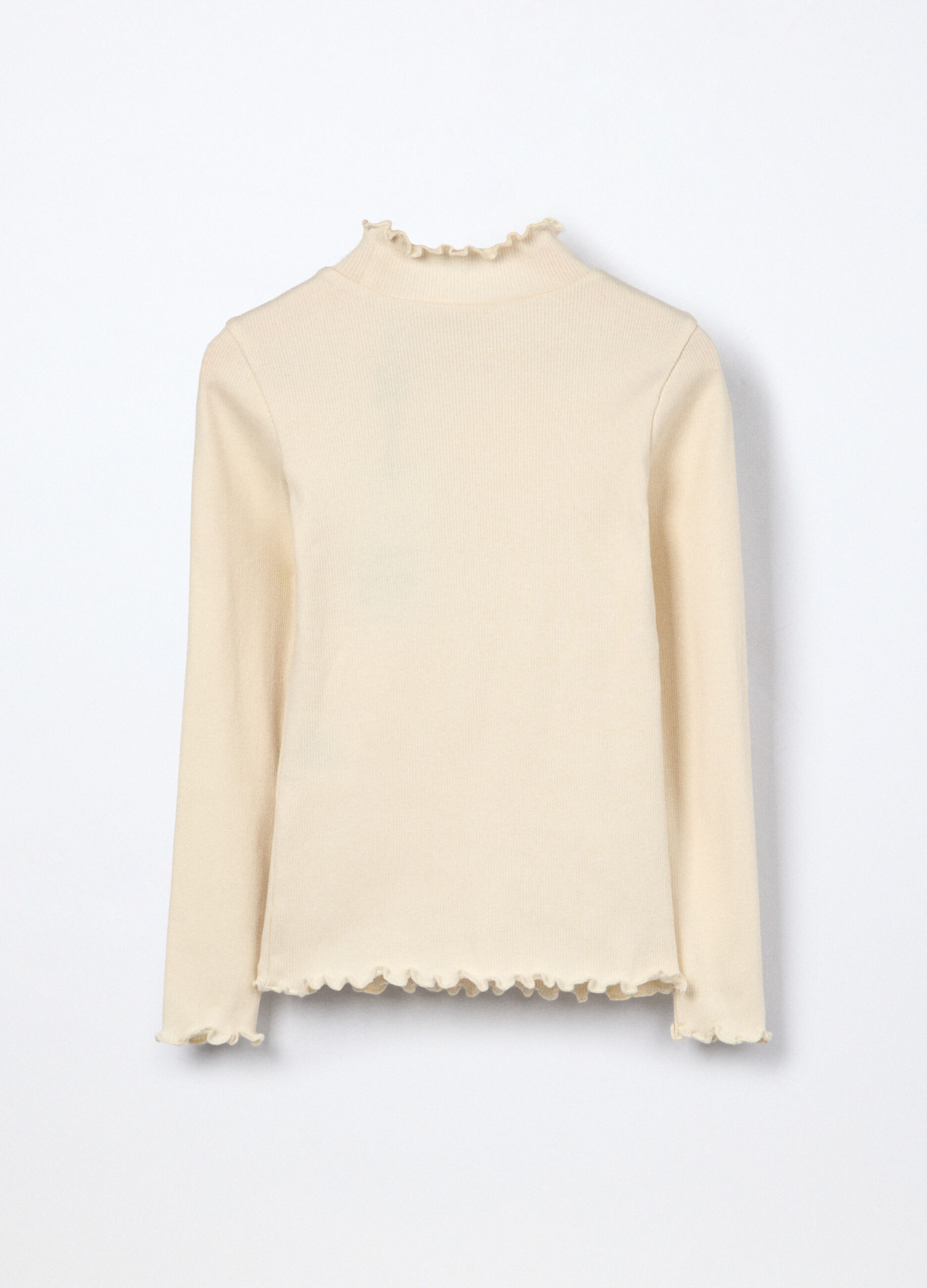 T-shirt in costina di cotone stretch bambina_1