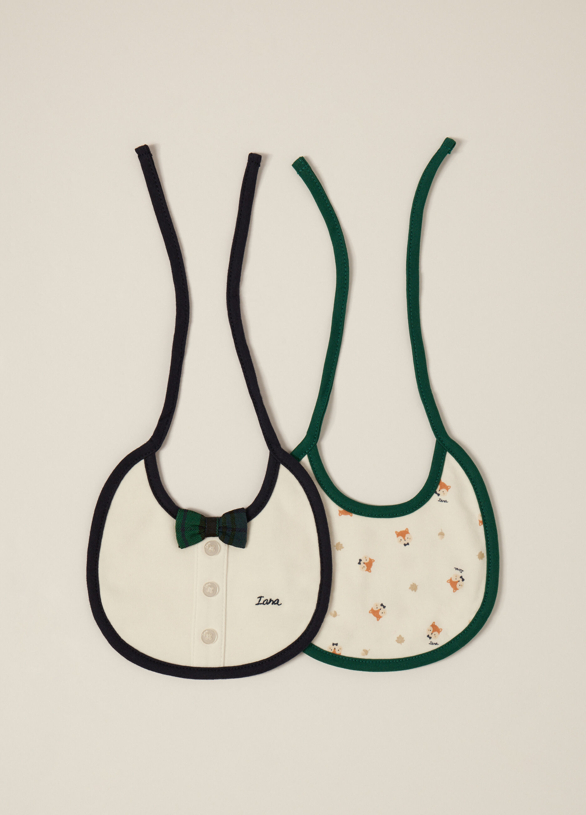 Pack 2 bavaglini in french terry di puro cotone IANA neonato_0