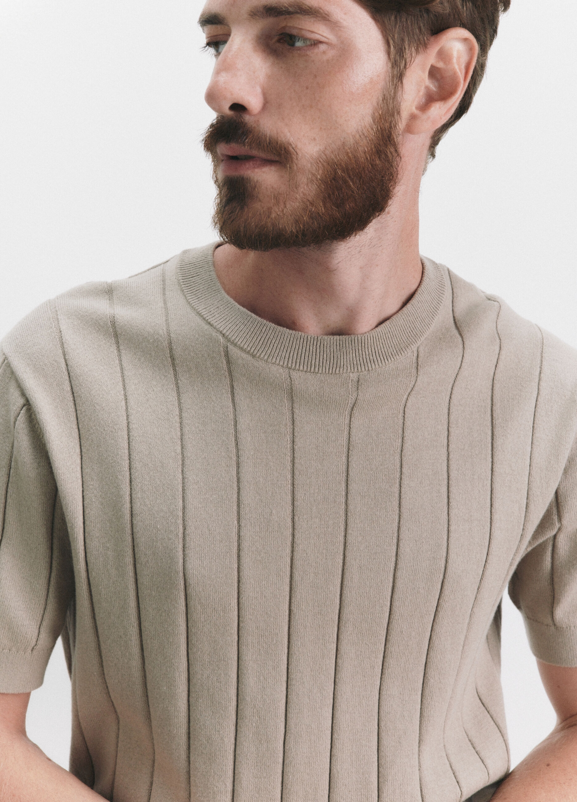 T-shirt in maglia a costa piatta uomo_4