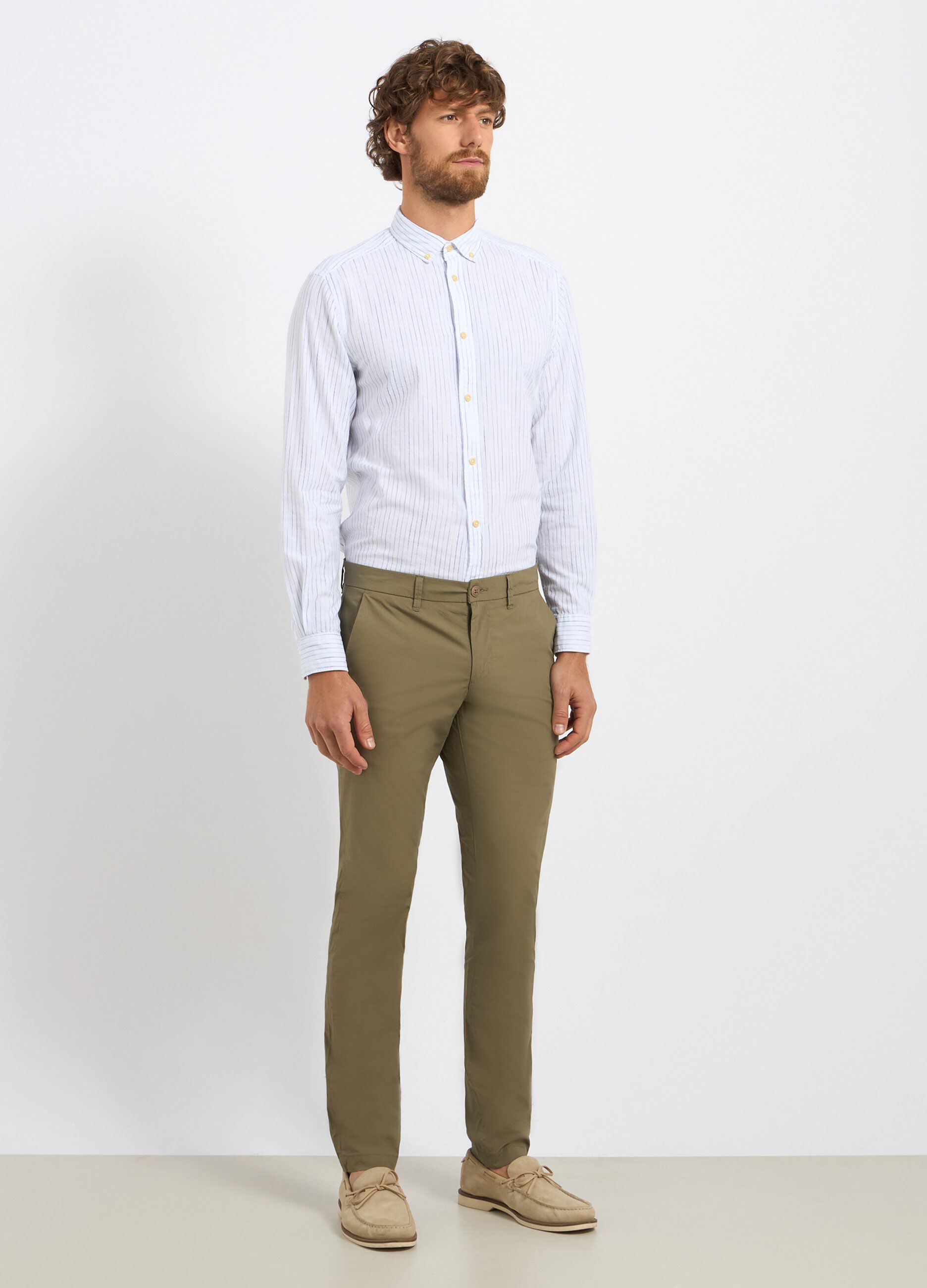 Pantaloni chino in cotone stretch uomo_0