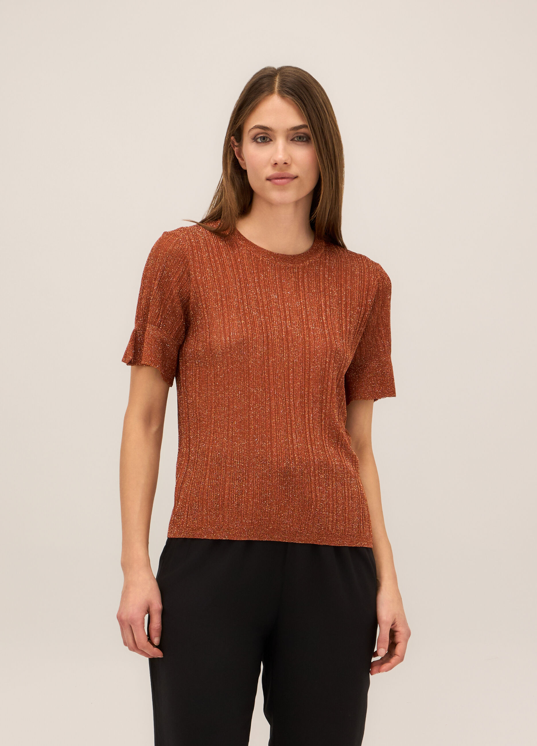 T-shirt in costina donna_0