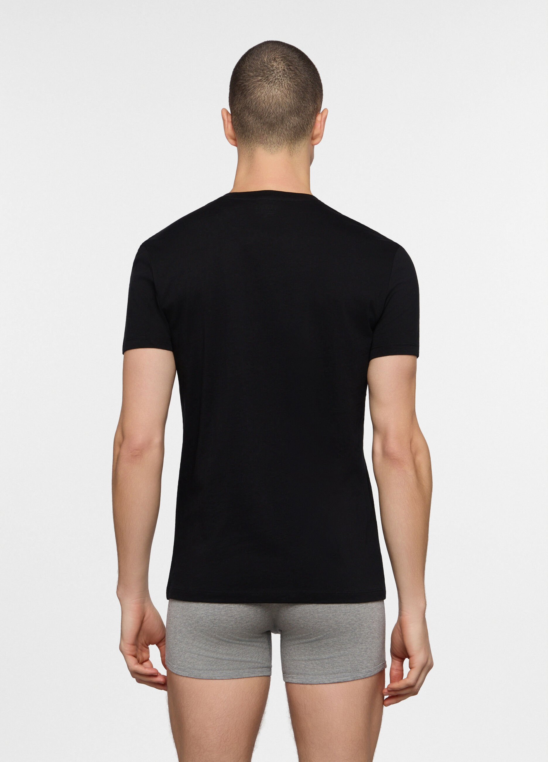 T-shirt scollo a V in jersey uomo_1