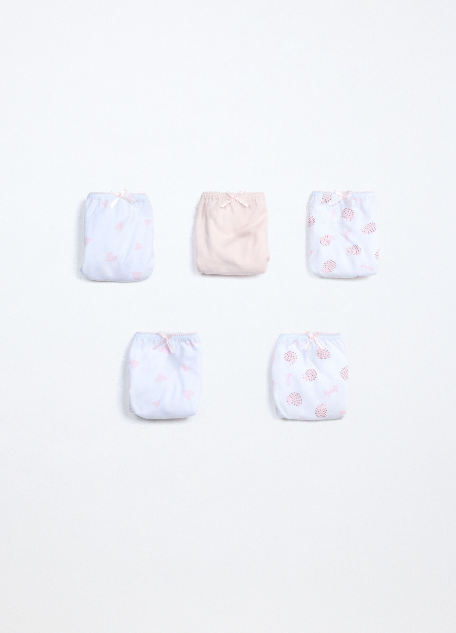 Pack 5 slip in jersey di puro cotone bambina_0