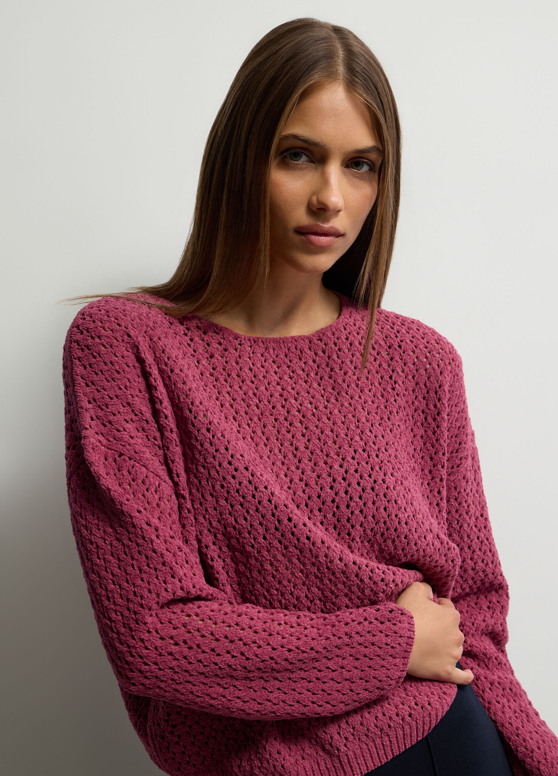 Maglione girocollo operato donna_2