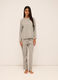 Pantaloni pigiama lunghi in jersey di puro cotone donna_0