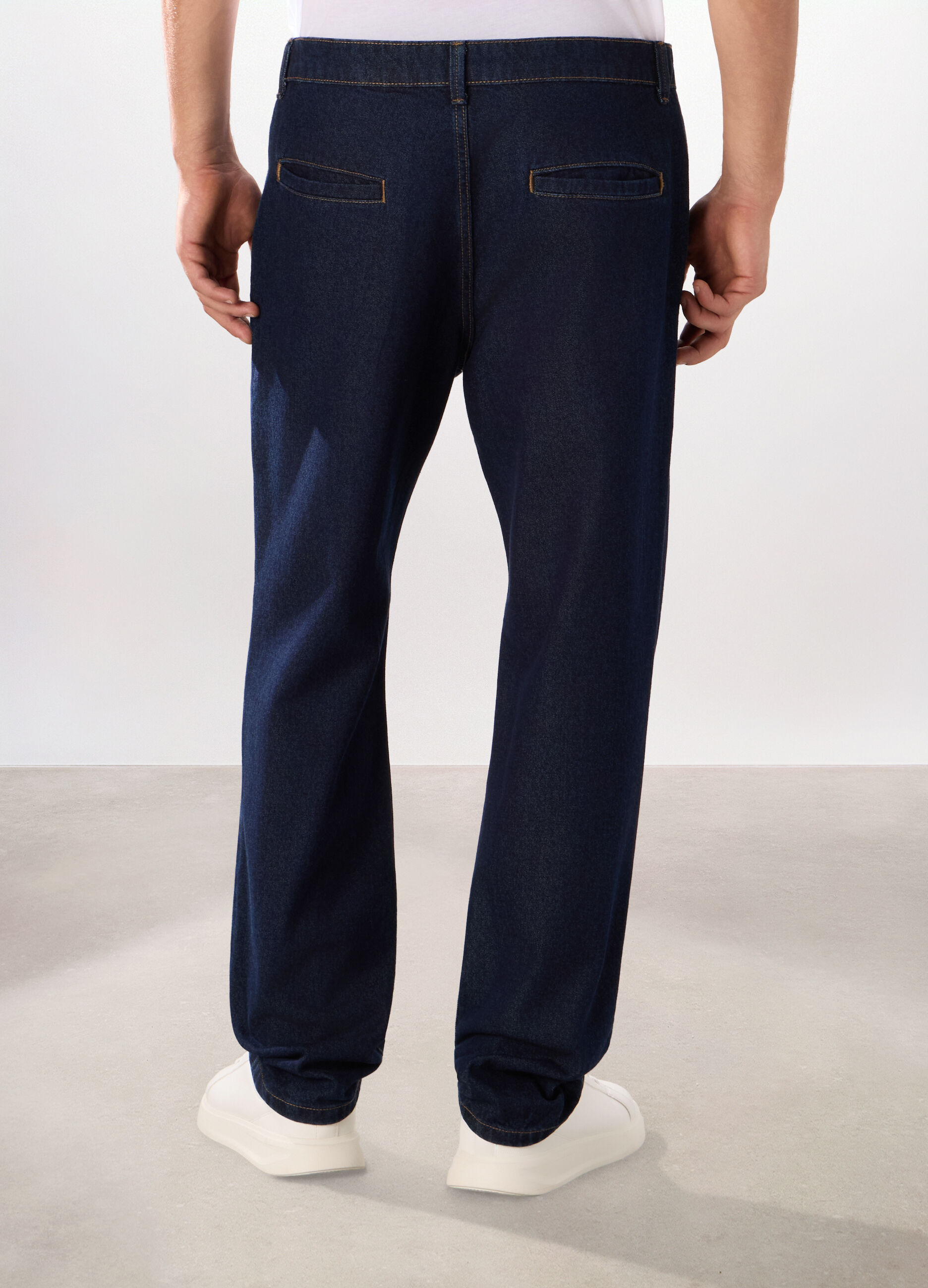 Chino in denim di cotone uomo_2
