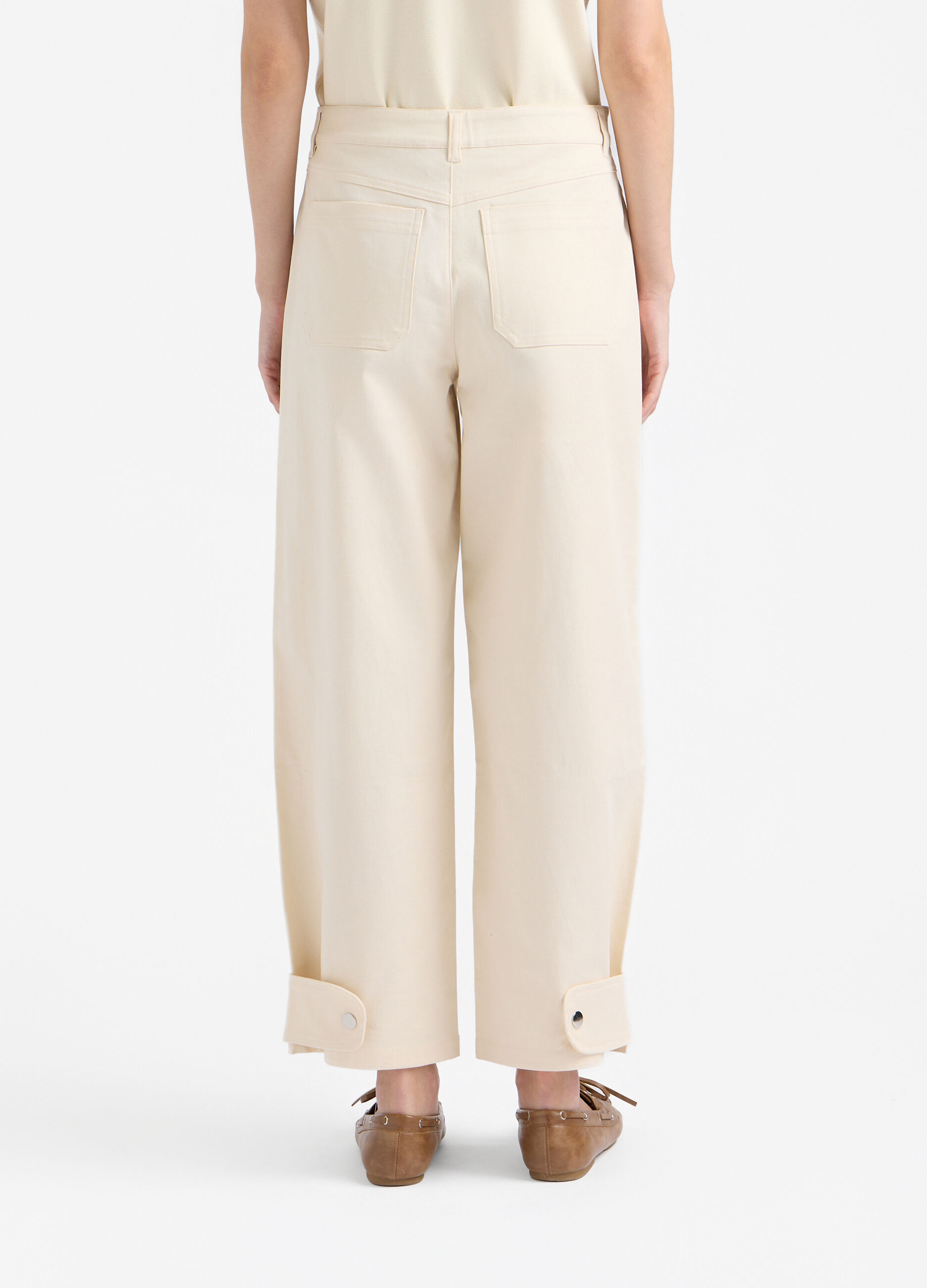 Pantaloni Fit Over in Twill di cotone stretch donna_2
