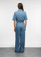 Tuta in denim con maniche corte e cintura donna_2