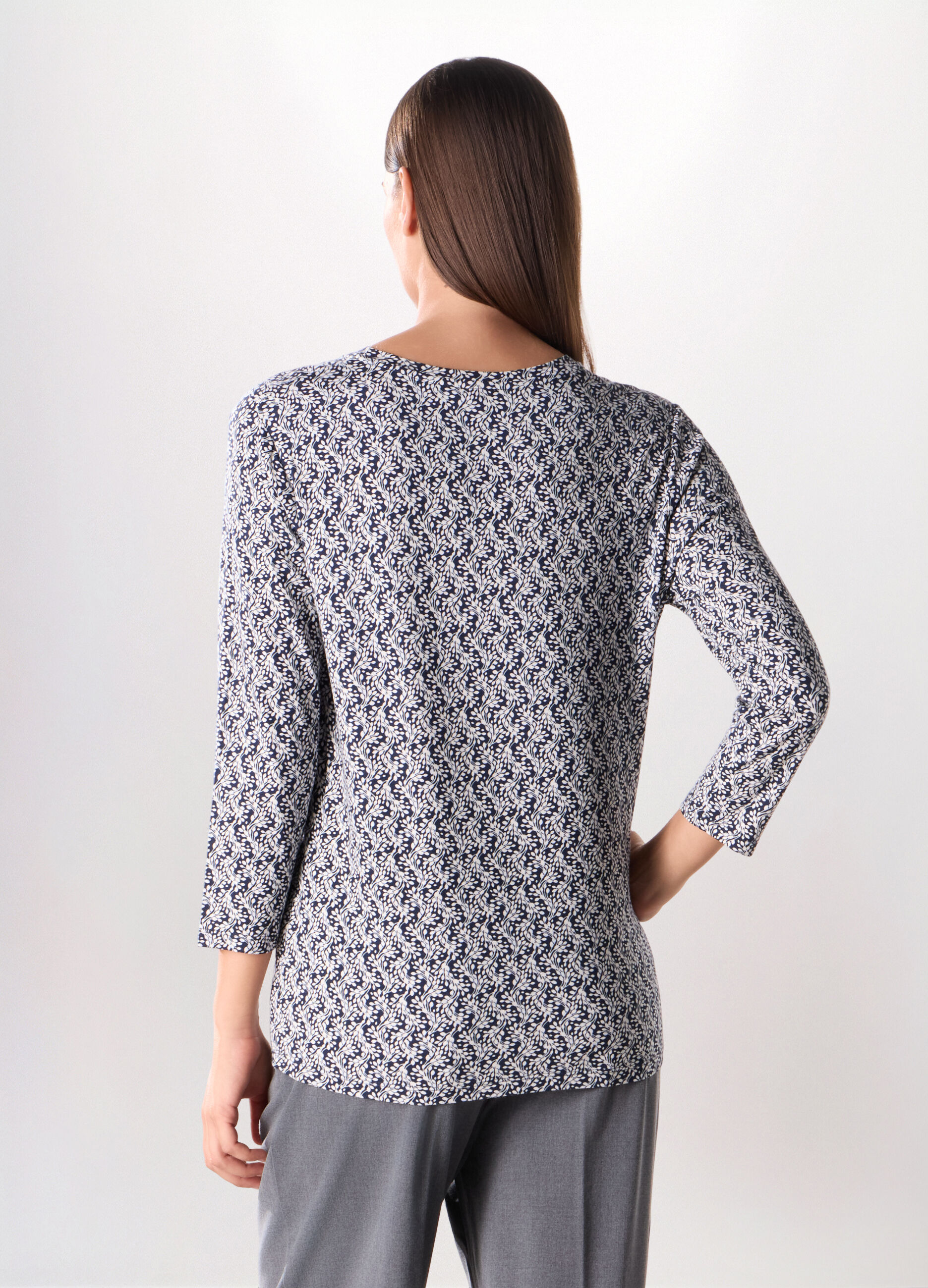 T-shirt in jersey di viscosa stretch donna_1