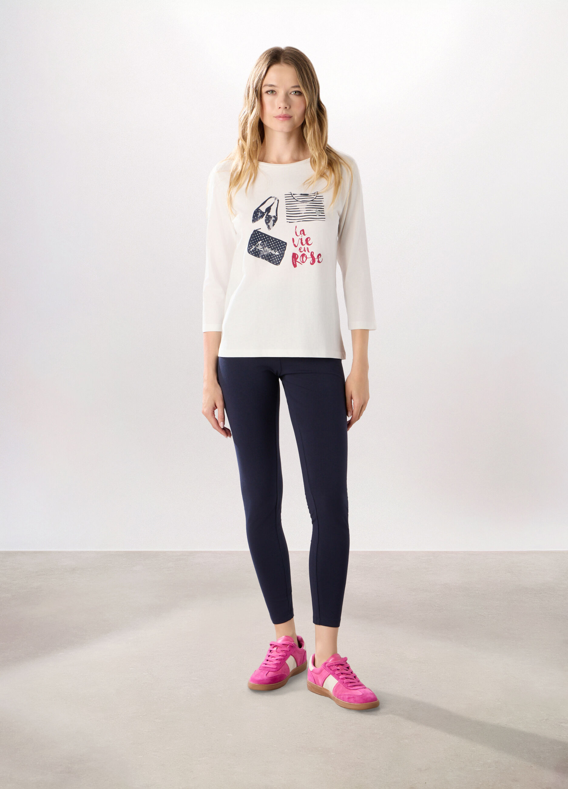 Leggings in jersey di cotone stretch donna_0