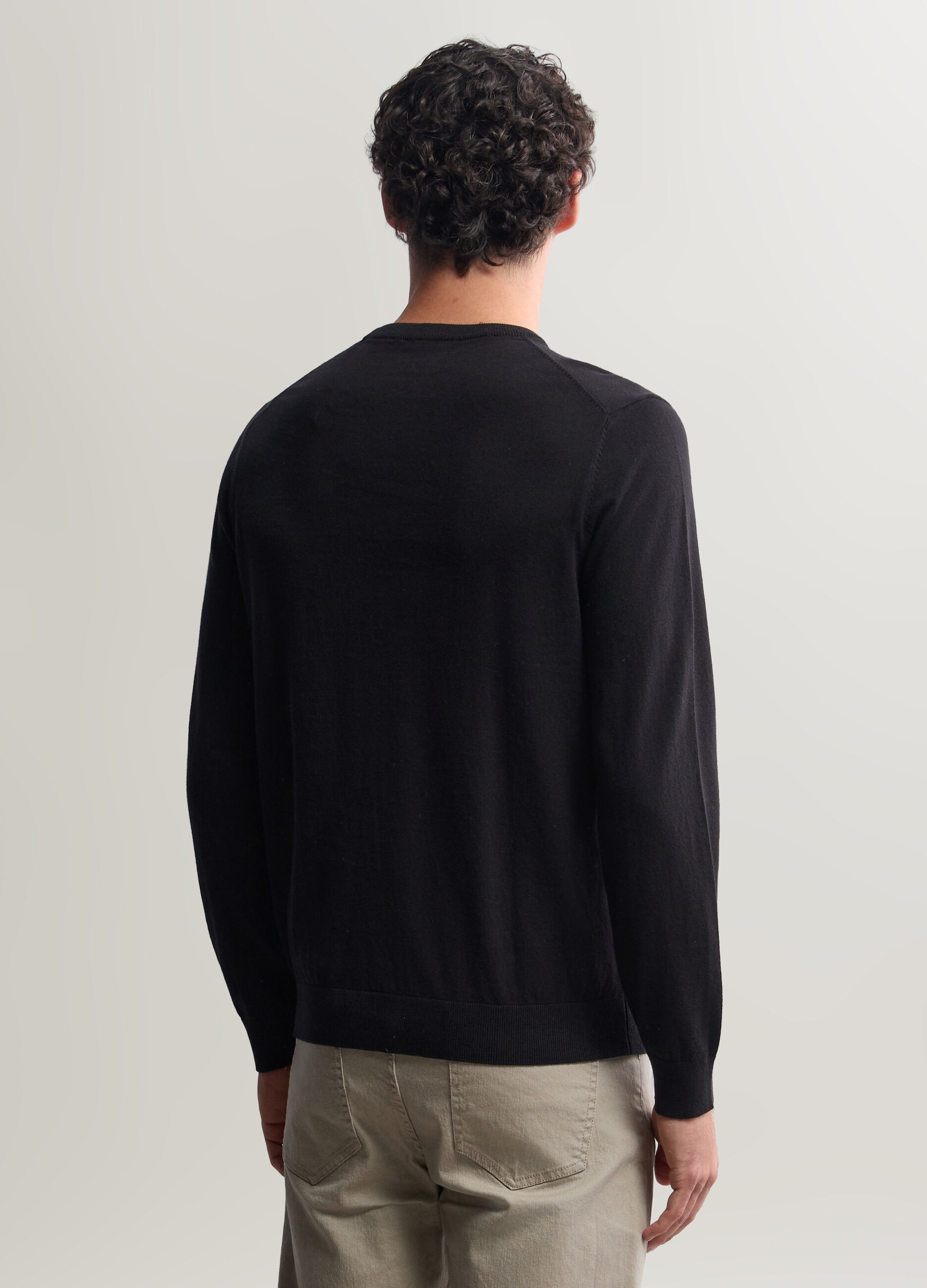 Maglione girocollo in misto cotone uomo_1
