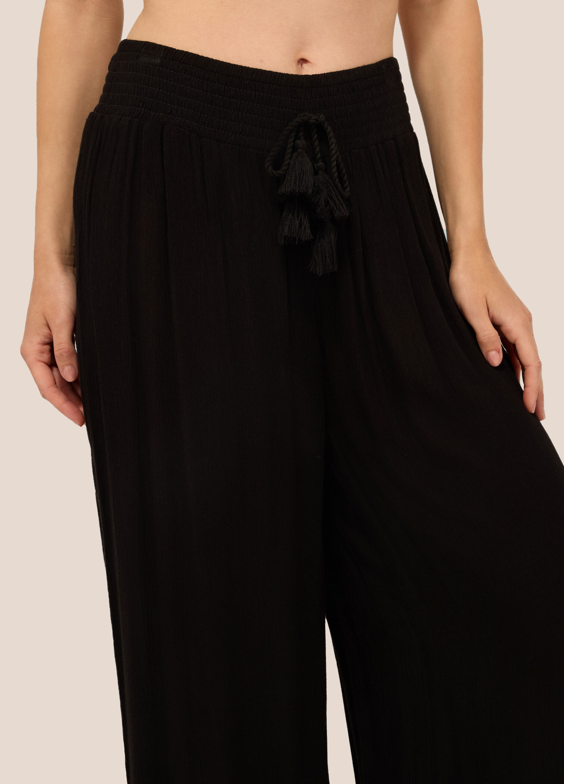 Pantaloni da spiaggia in pura viscosa crepe donna_2