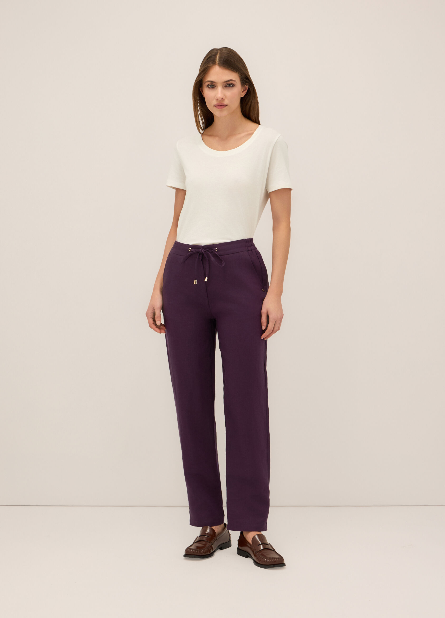 Pantaloni in puro lino donna_0