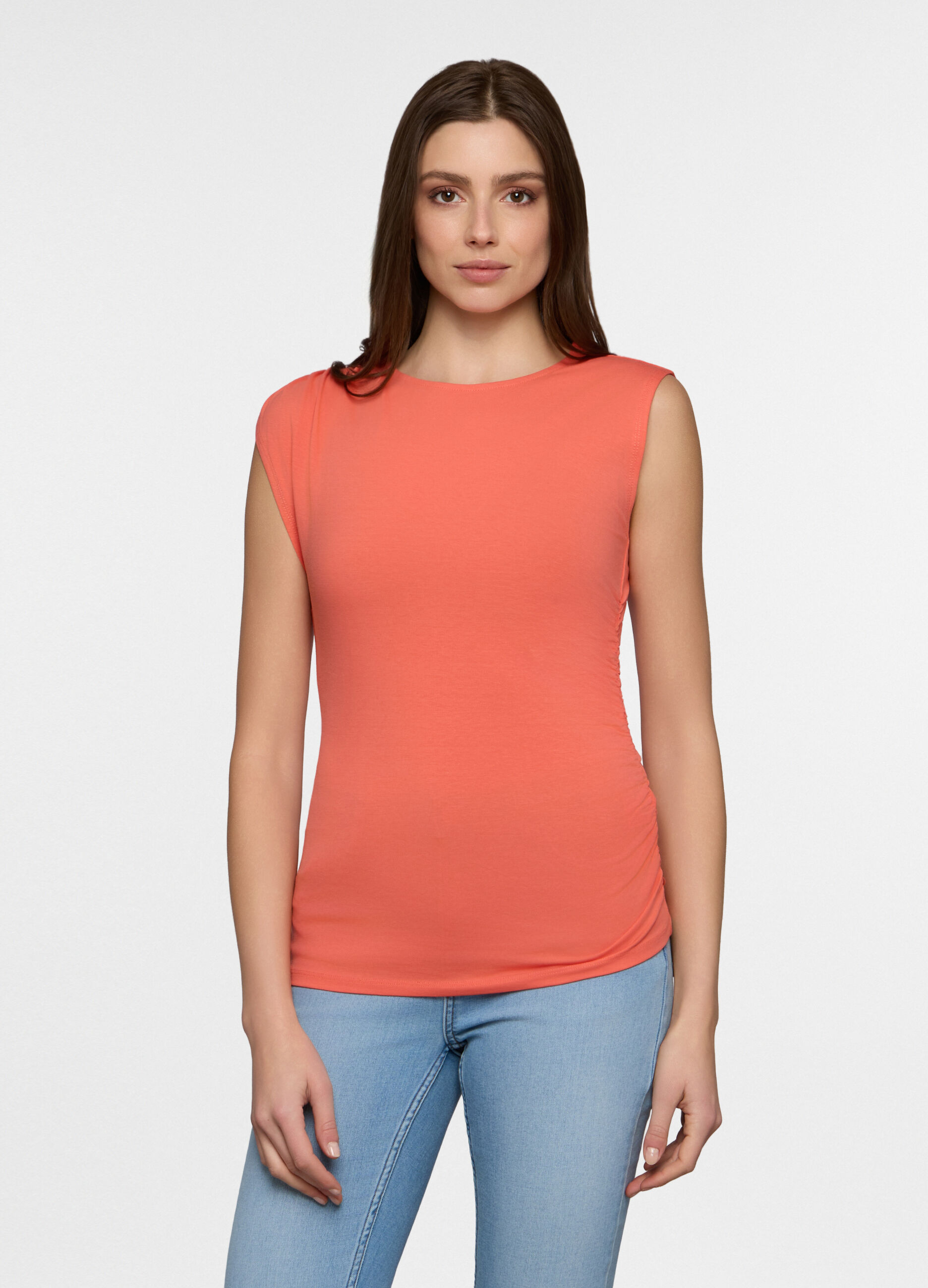 Canotta girocollo in jersey donna_0