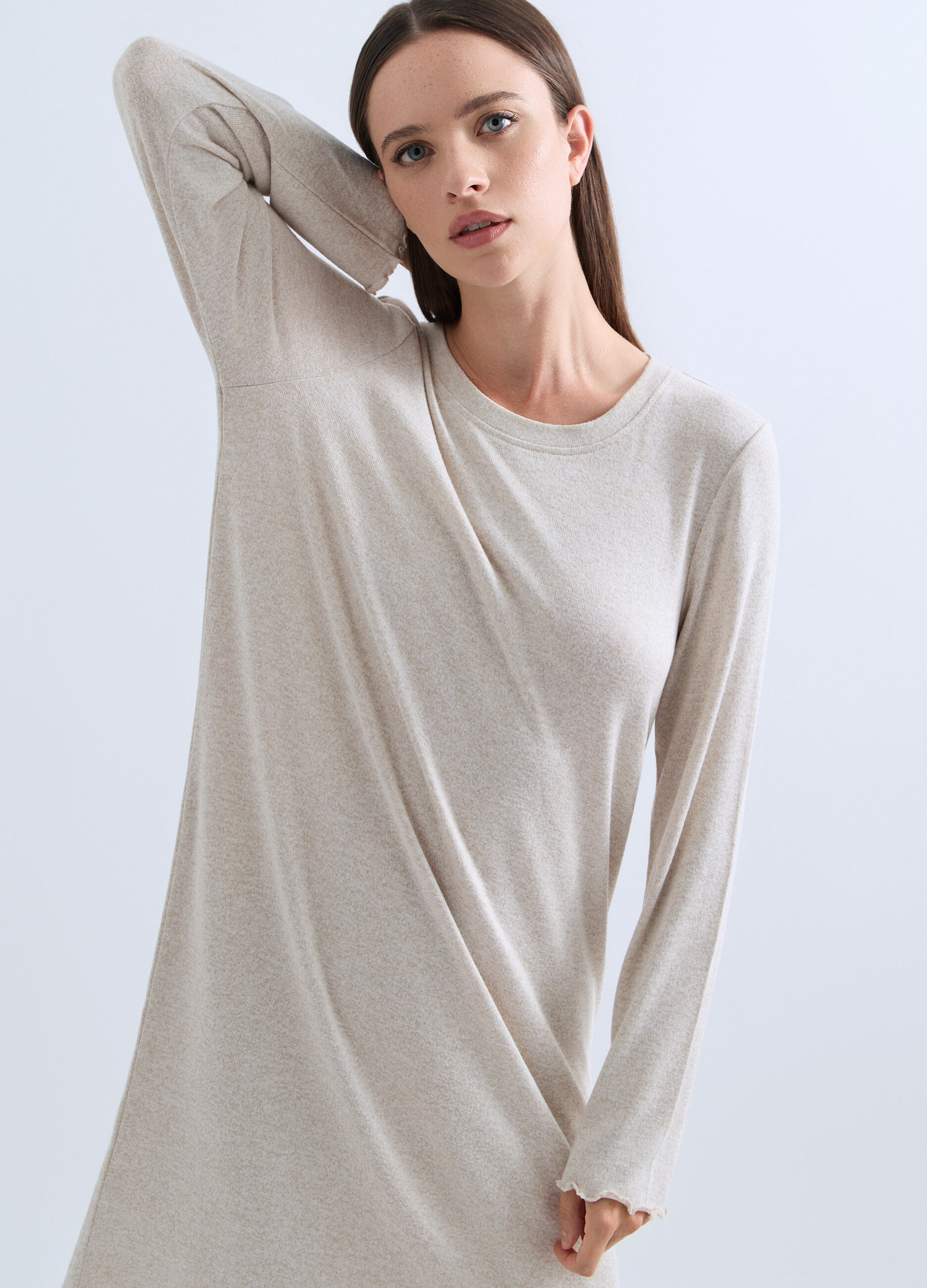 Camicia da notte velour misto viscosa stretch donna_2