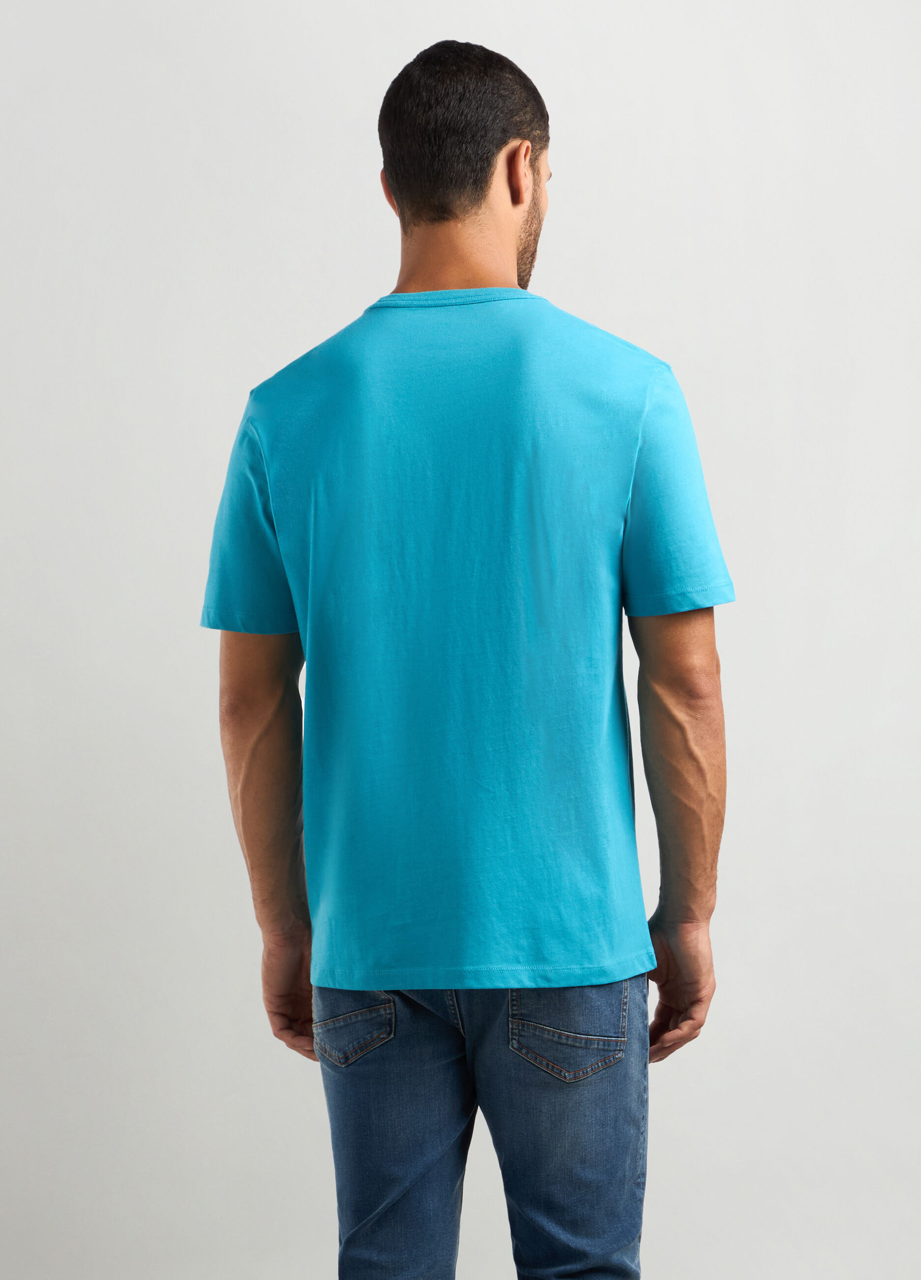 T-shirt con stampa in puro cotone uomo_1