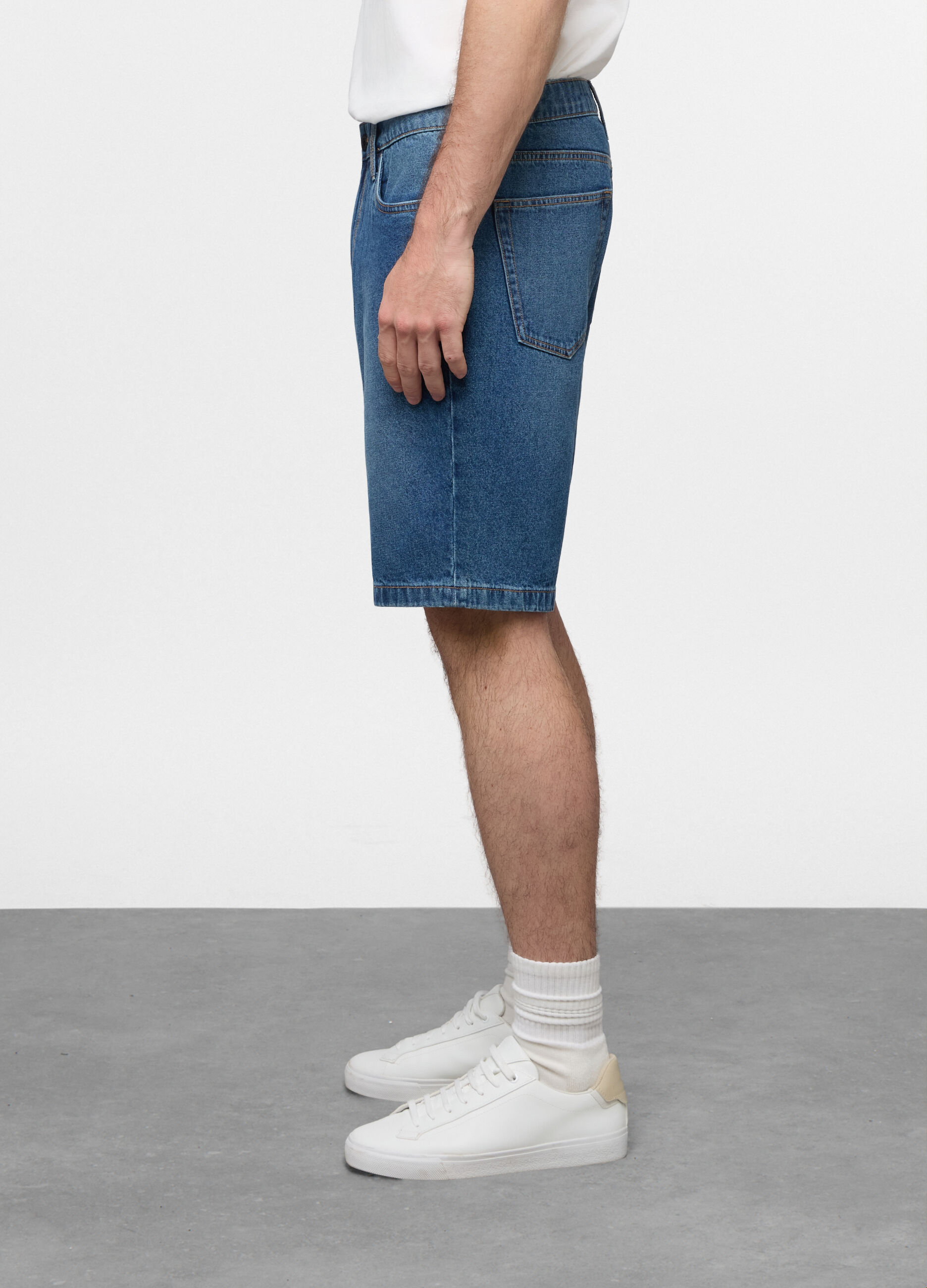 Short in denim di cotone uomo_1