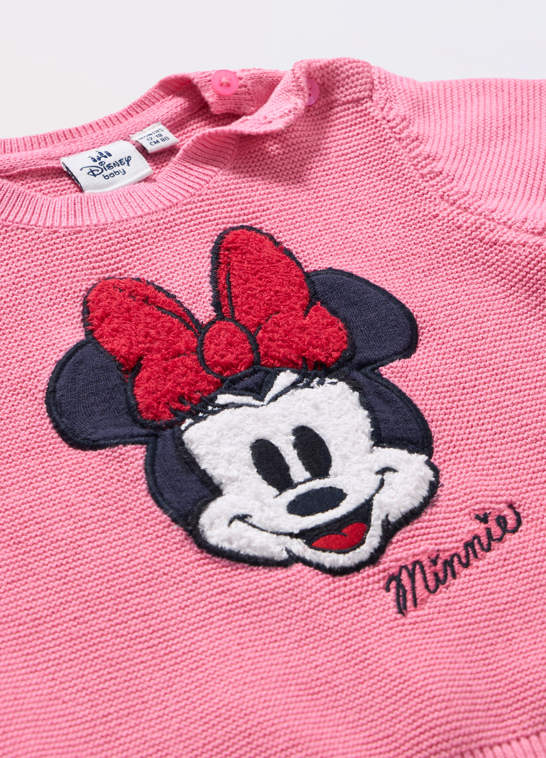 Girocollo tricot con ricamo neonata