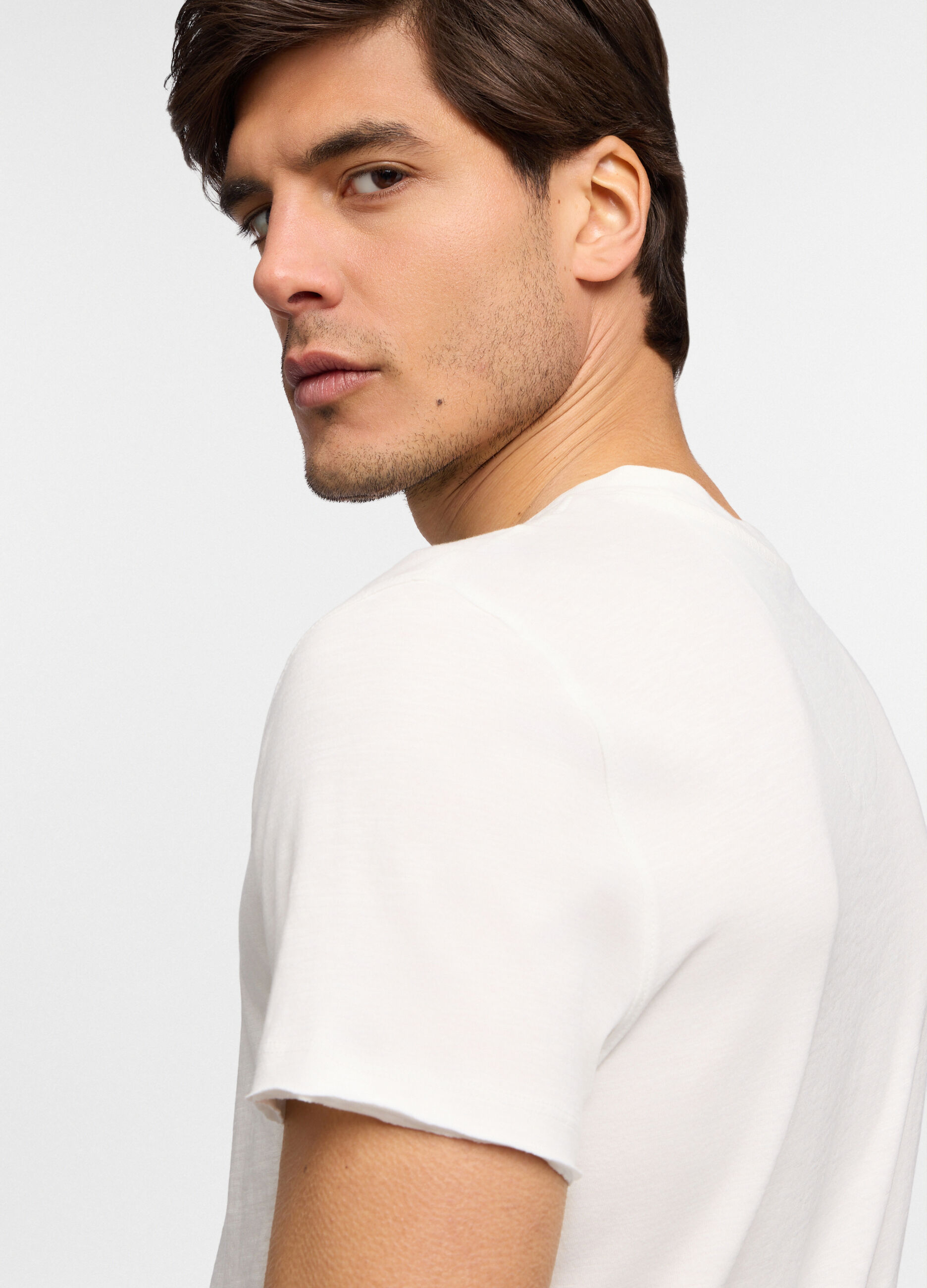 T-shirt a maniche corte slim fit in cotone uomo_2