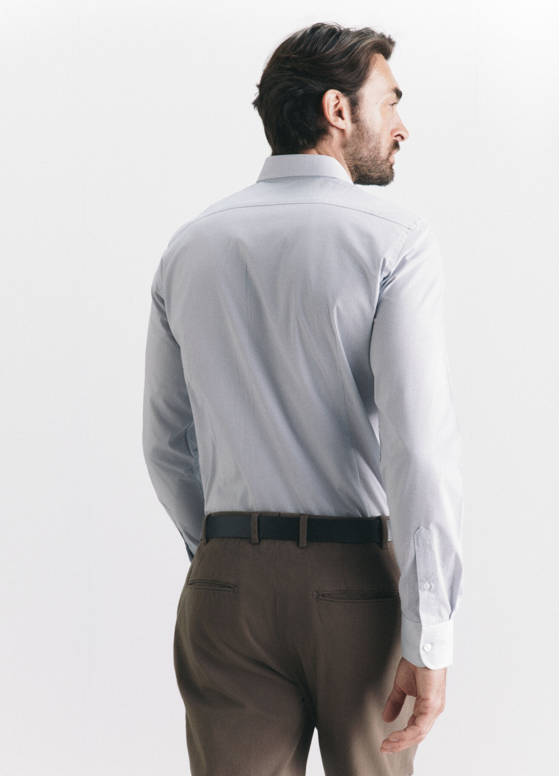Camicia slim fit a fantasia uomo_2