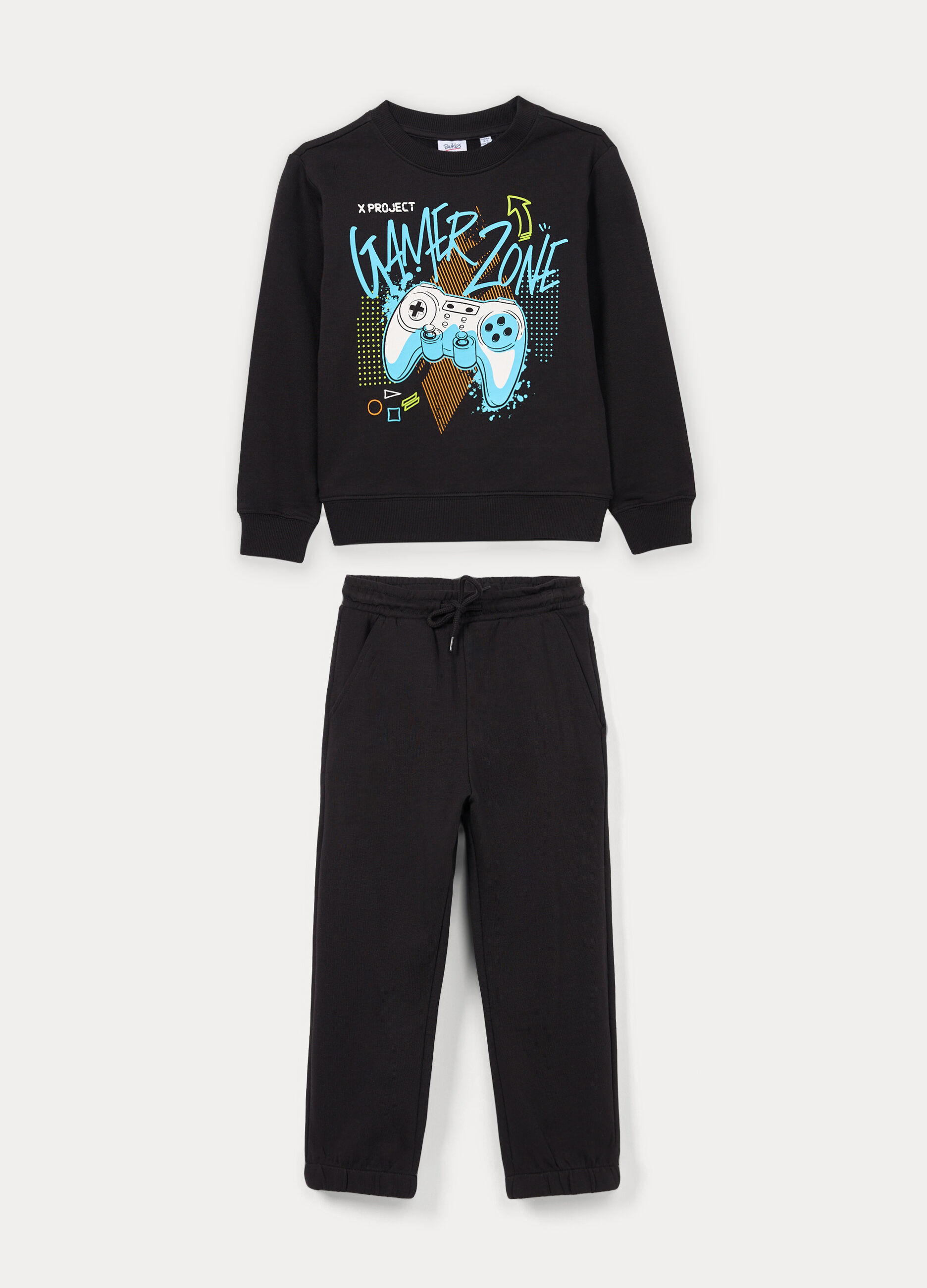 Jogging set in french terry di puro cotone bambino_0