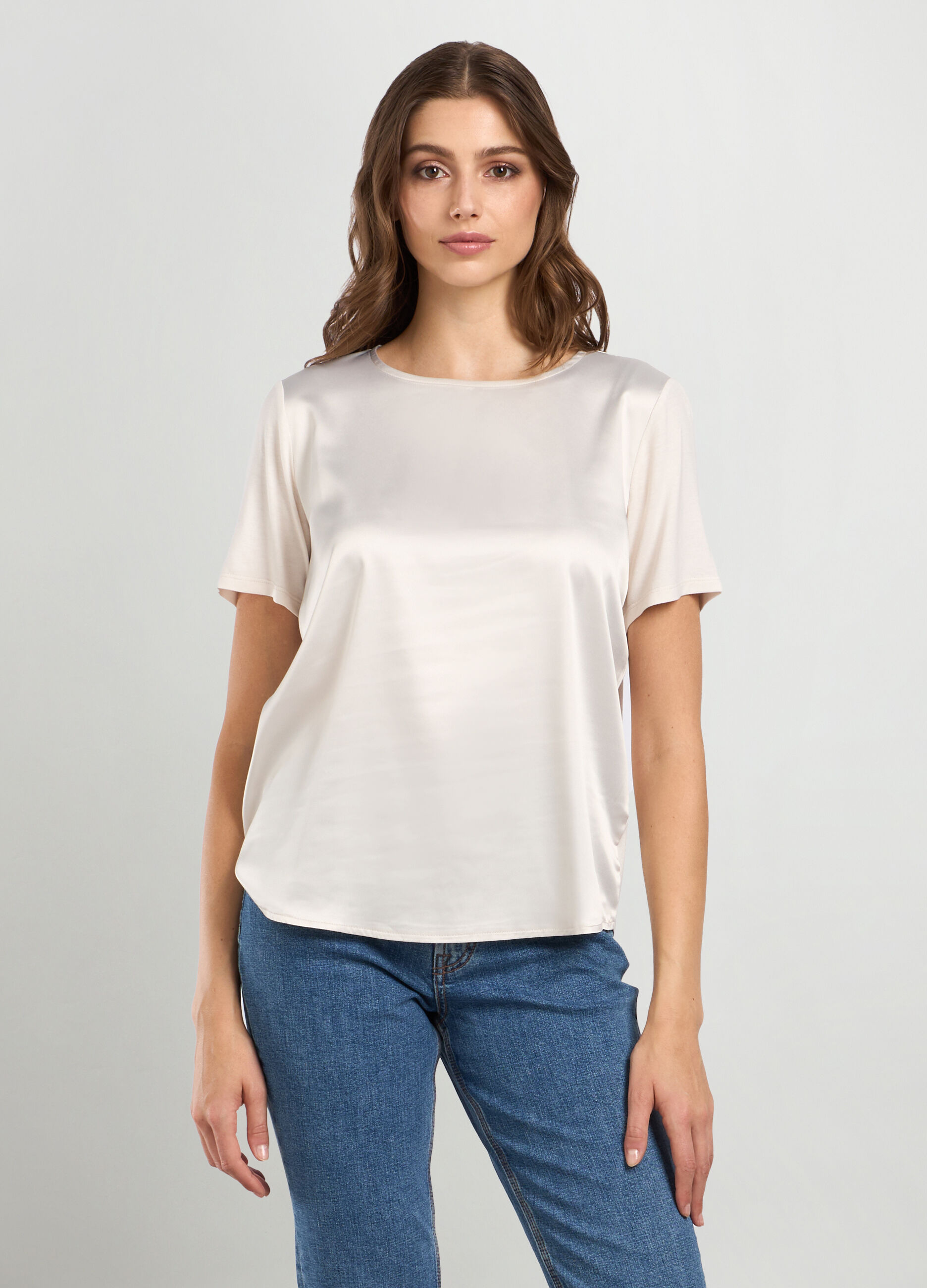 T-shirt in jersey di viscosa stretch donna_0