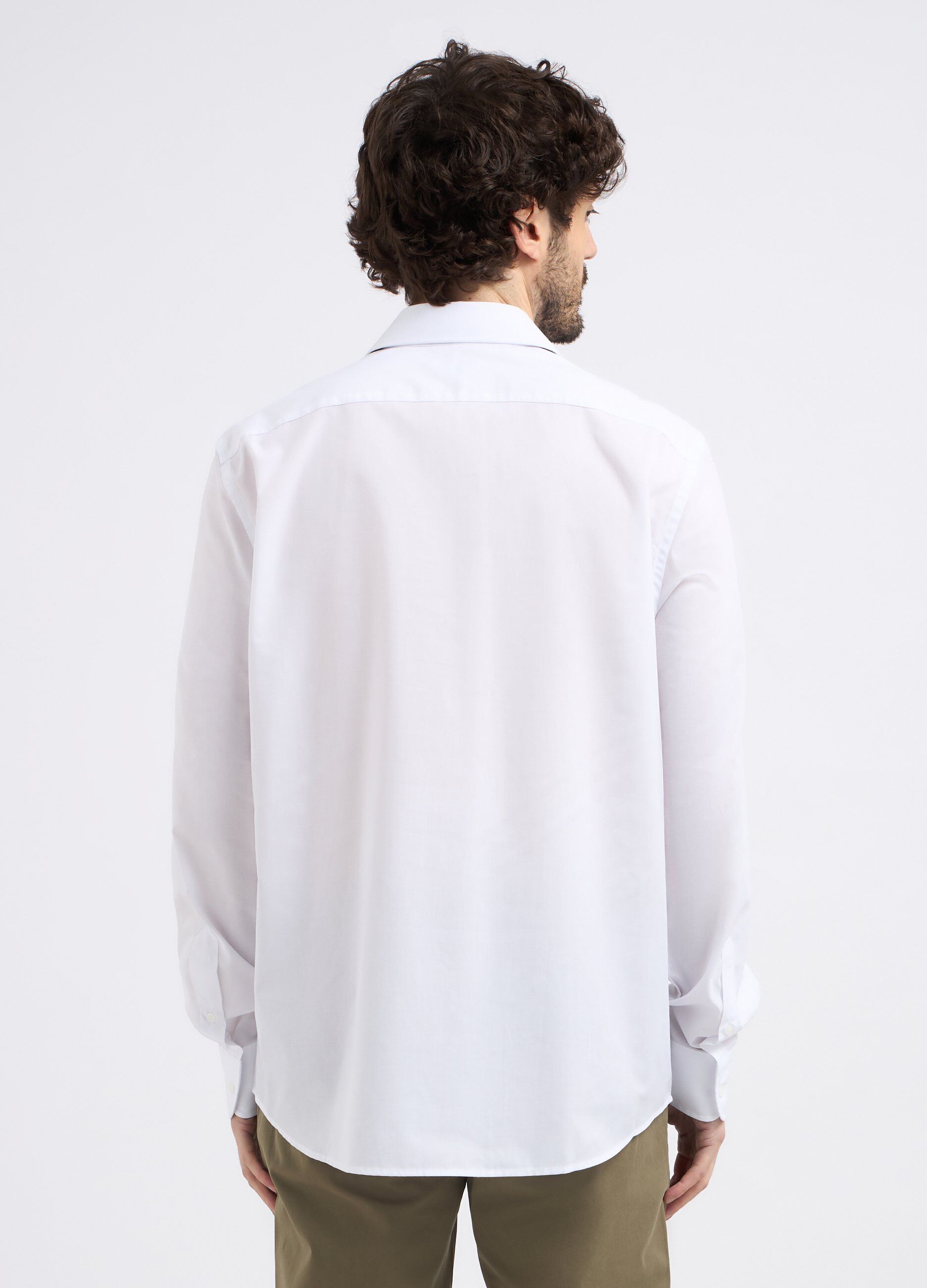 Camicia a maniche lunghe in tinta unita uomo_1