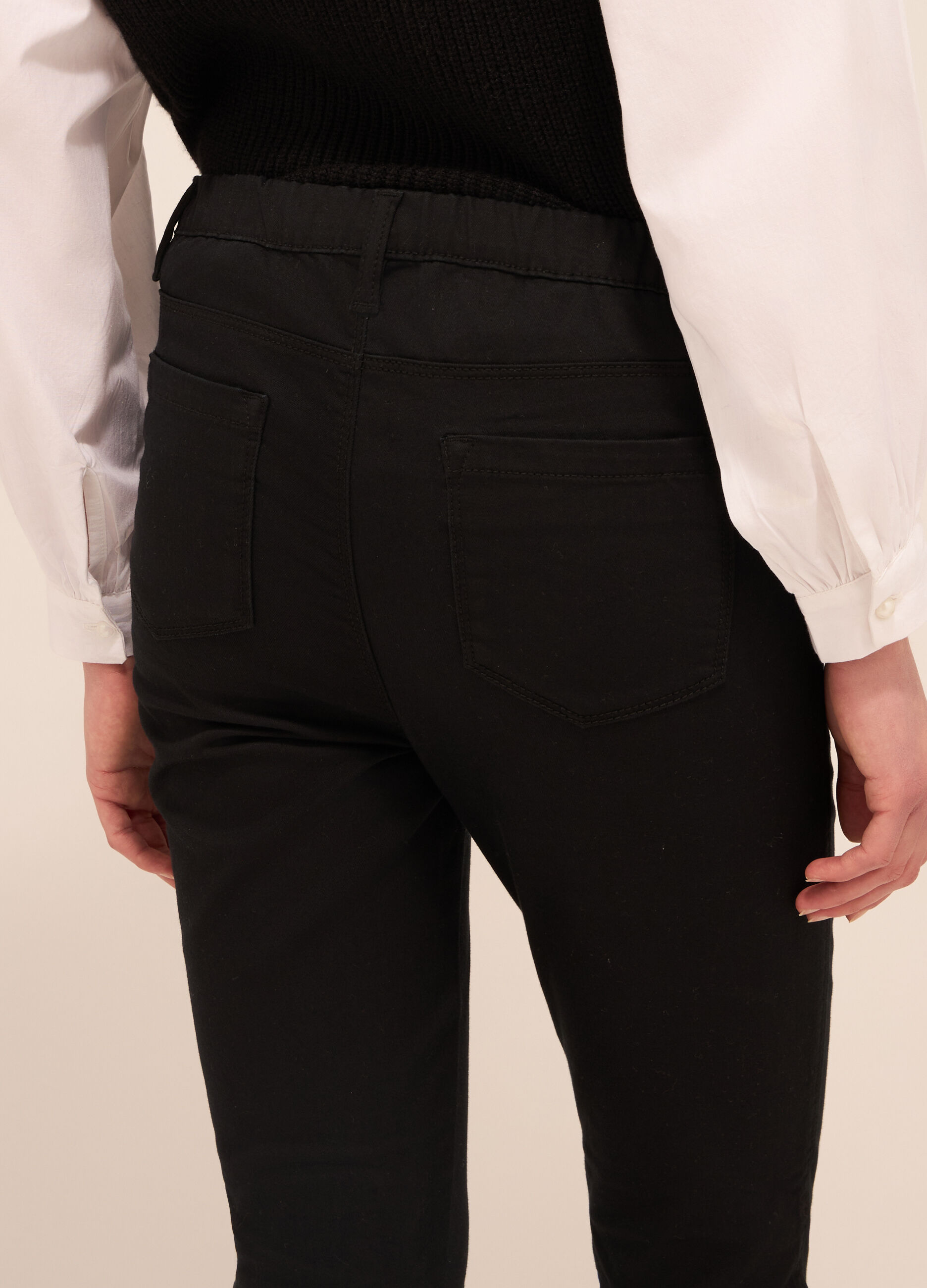Jeggings in twill di misto cotone donna_2