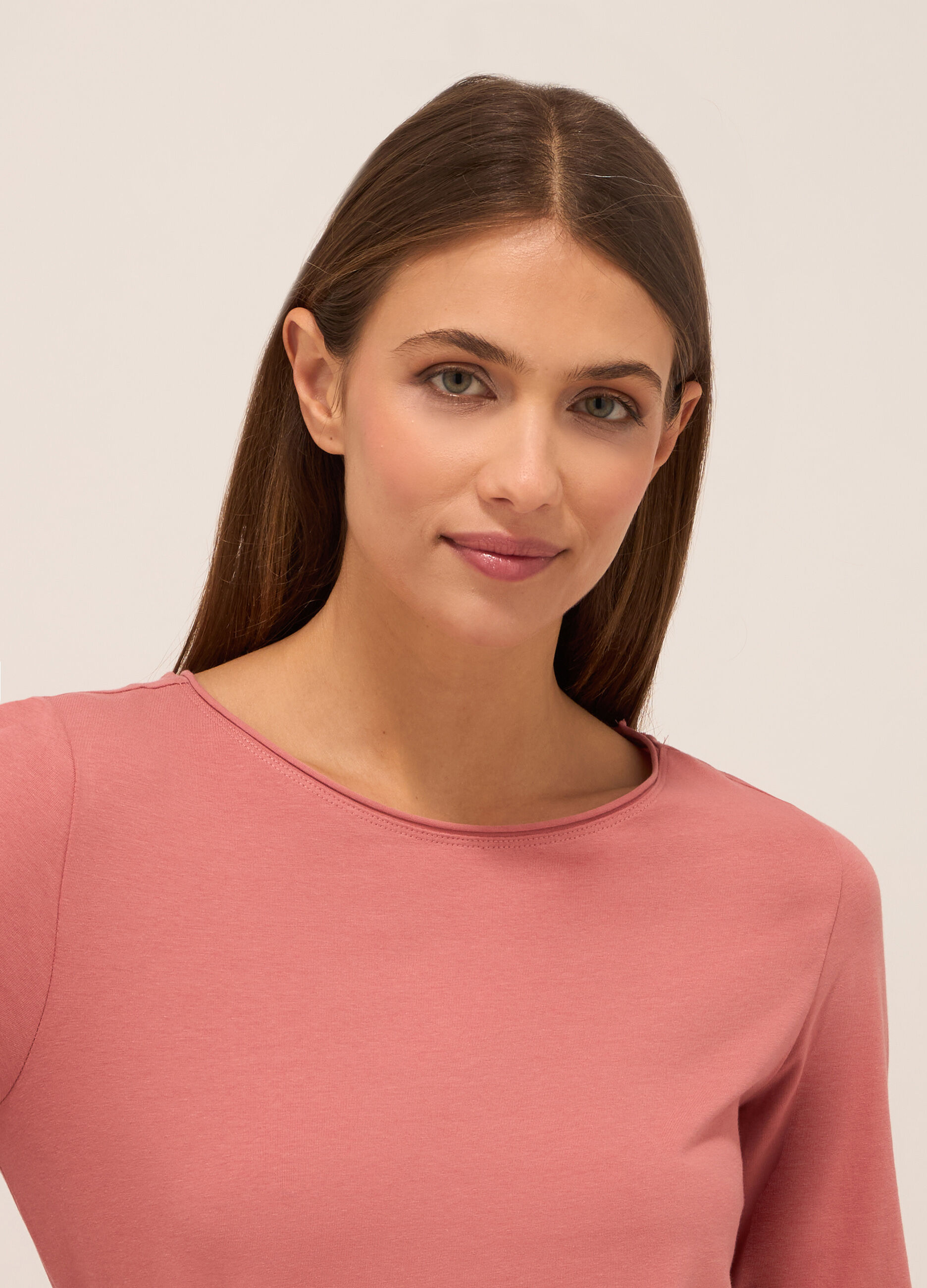 T-shirt in cotone stretch donna_2