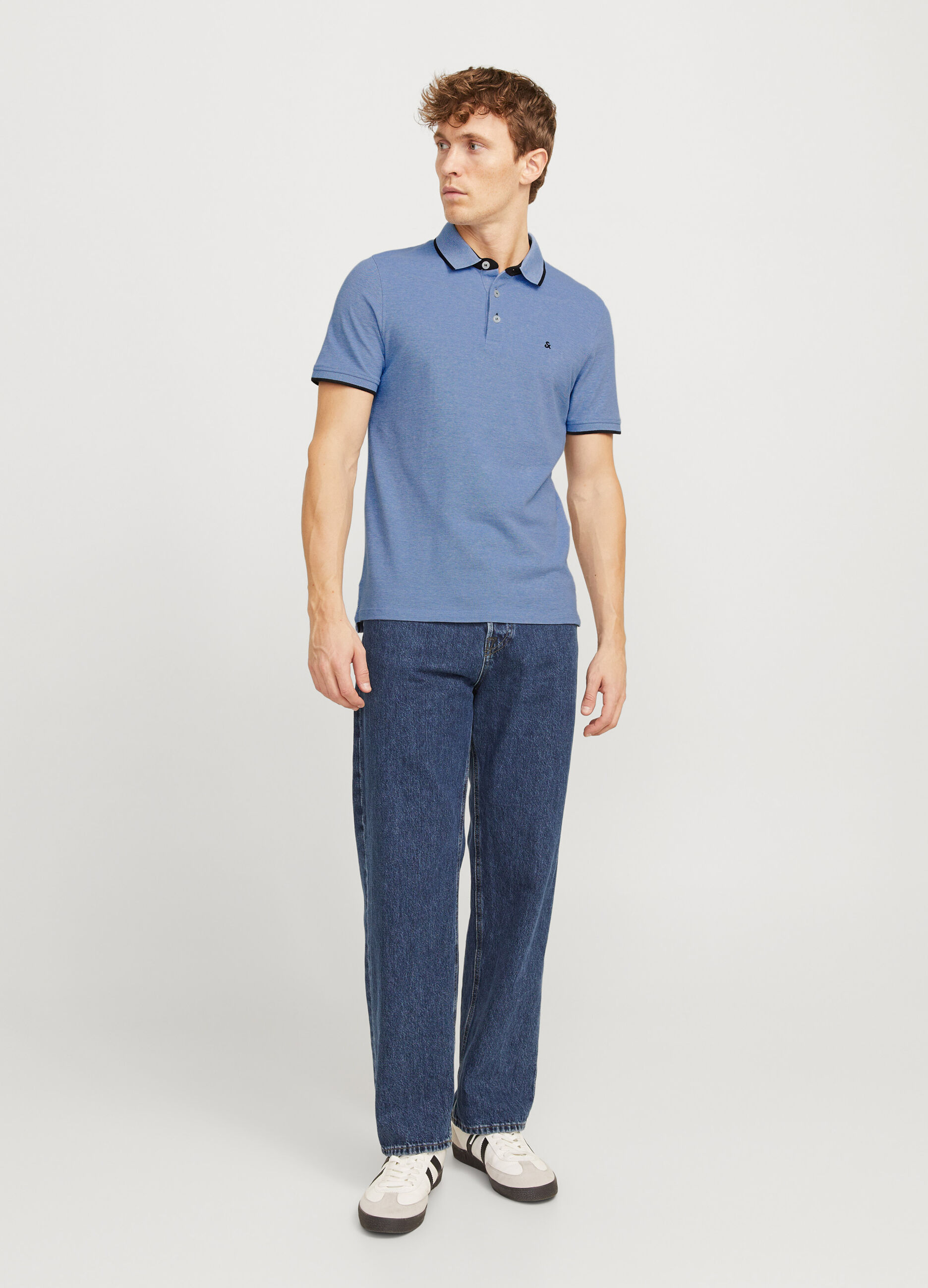Polo slim fit con dettagli a contrasto uomo_2