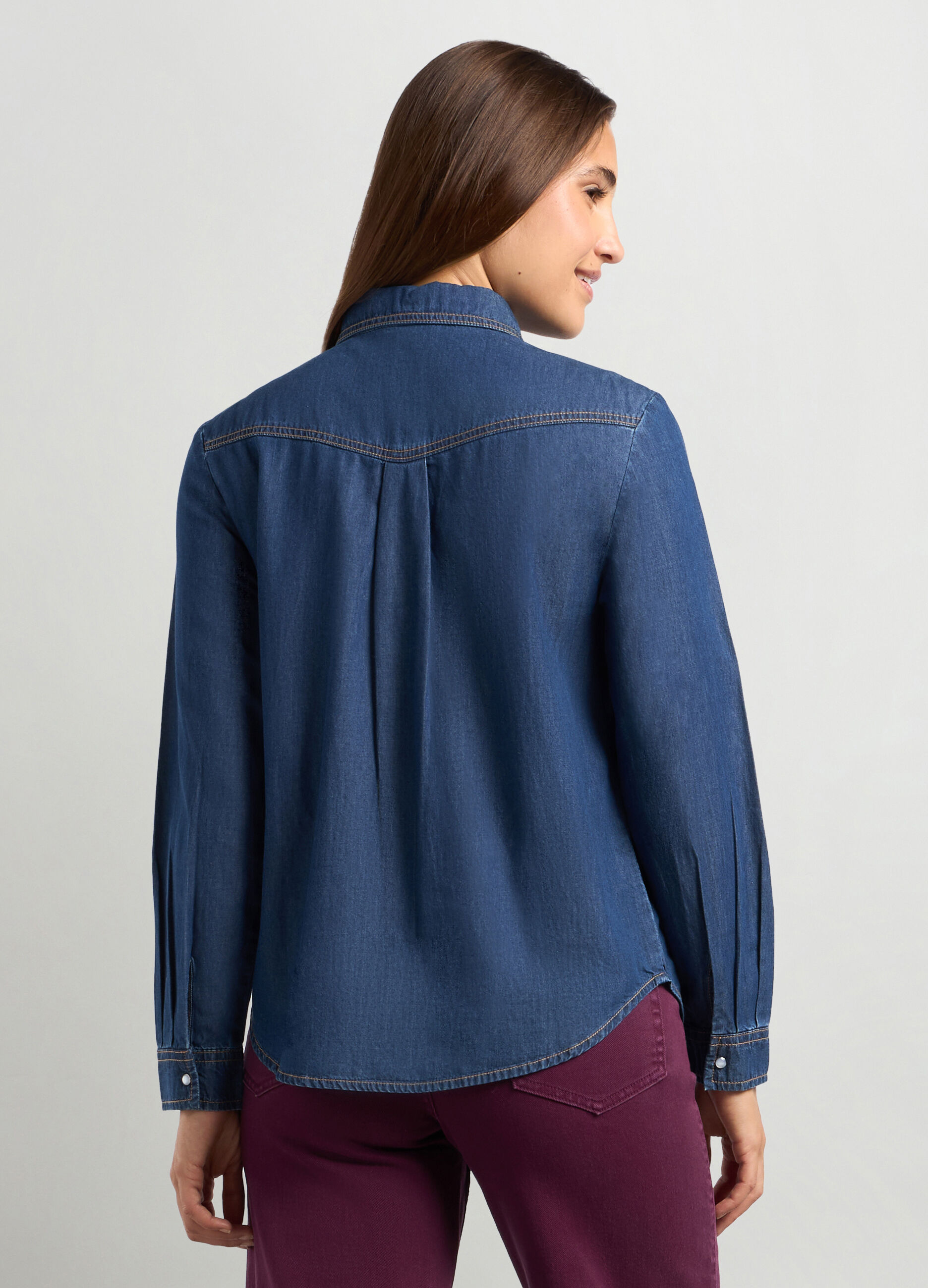 Camicia in denim di puro cotone donna