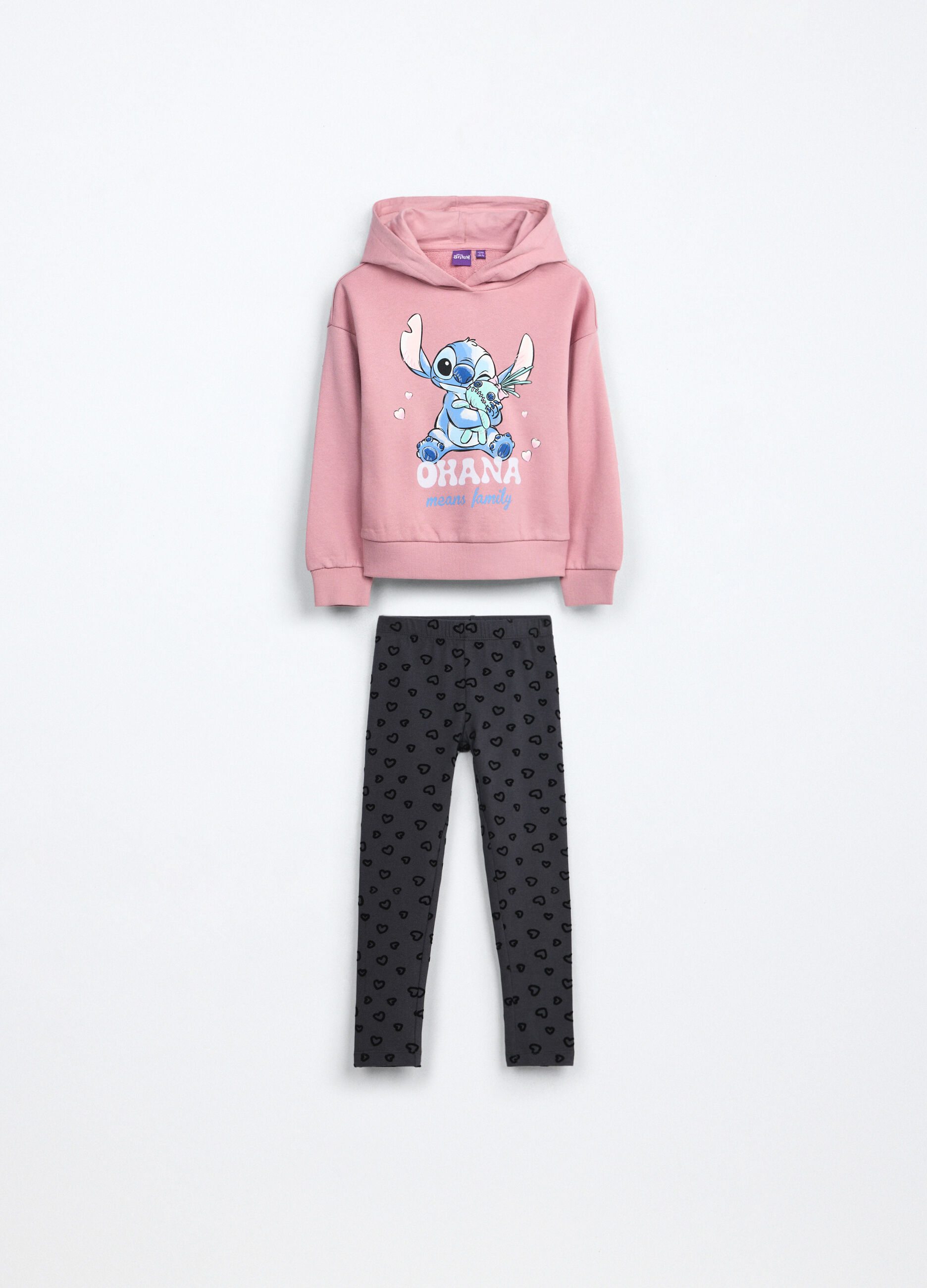 Jogging set in french terry stretch bambina_0