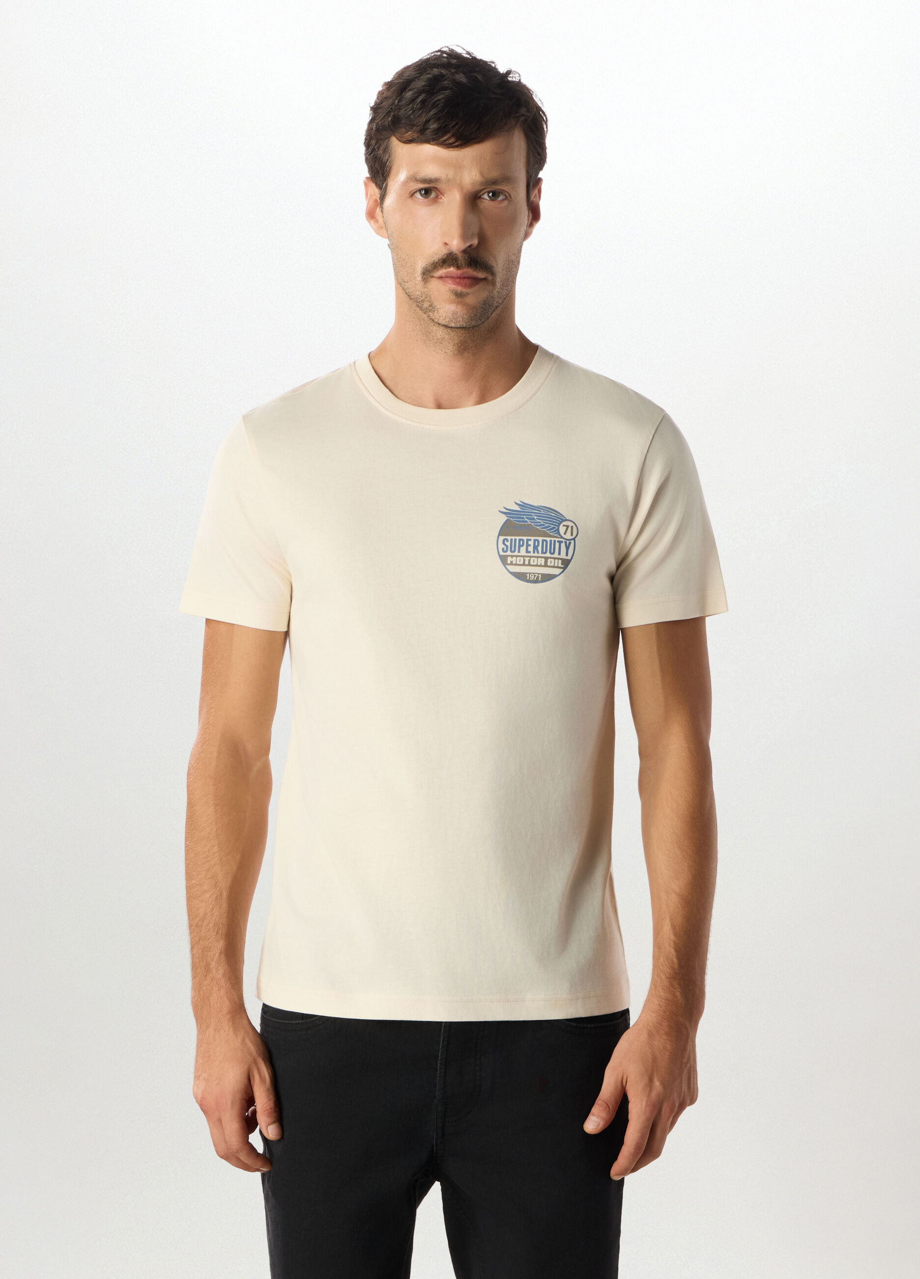 T-shirt a maniche corte con stampa uomo_0
