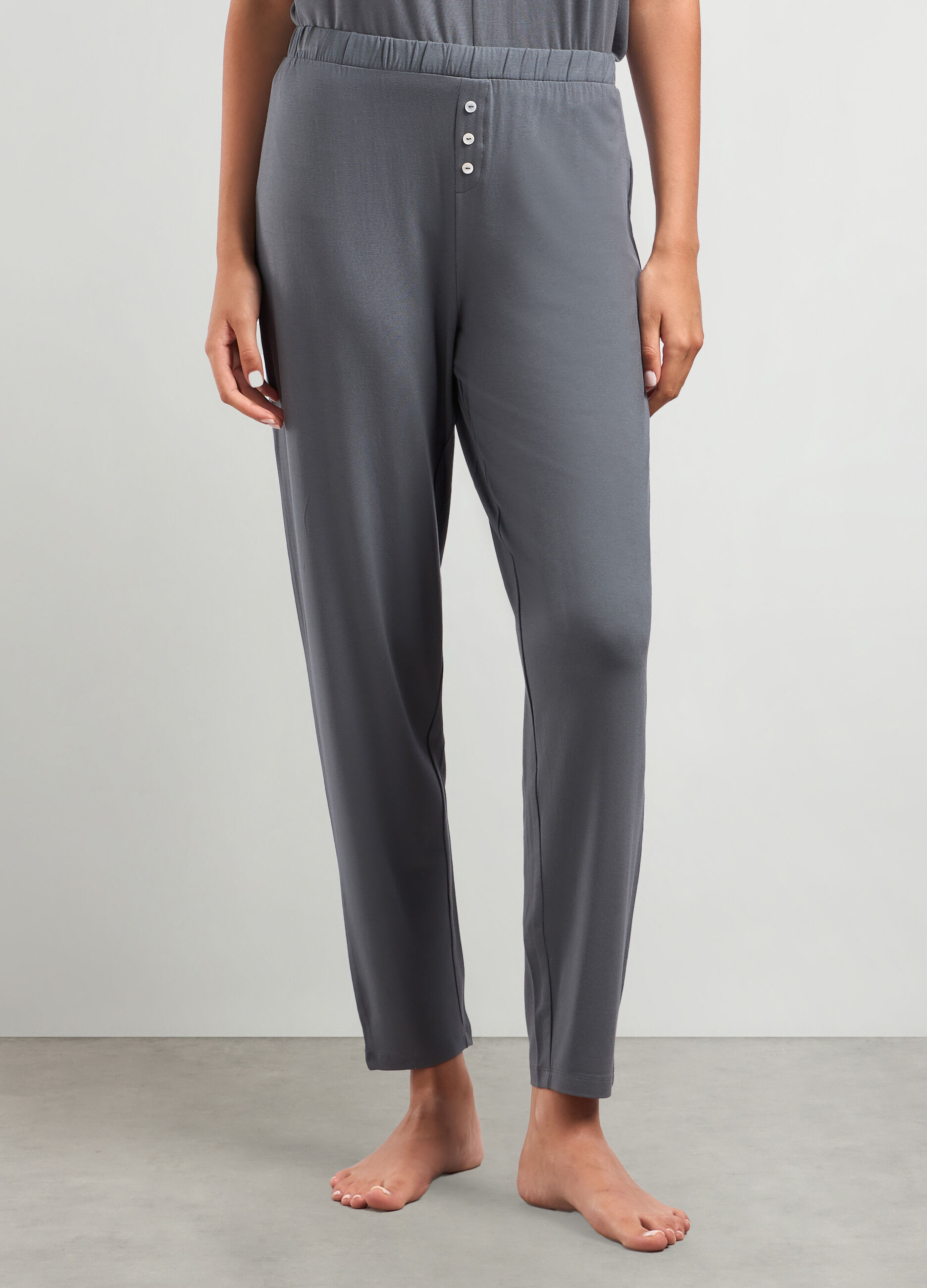 Pantaloni lunghi in modal stretch donna_0