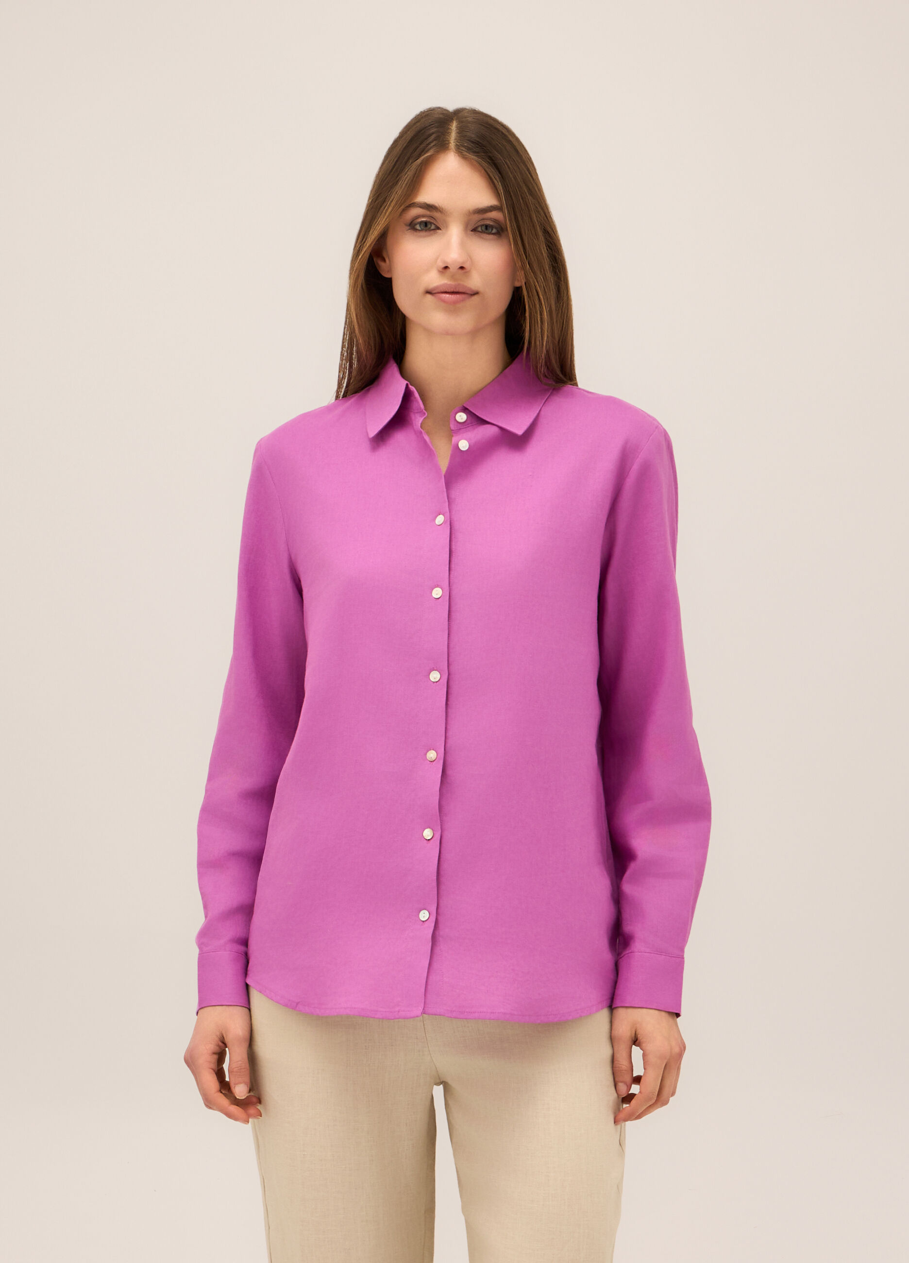 Camicia misto lino donna_0