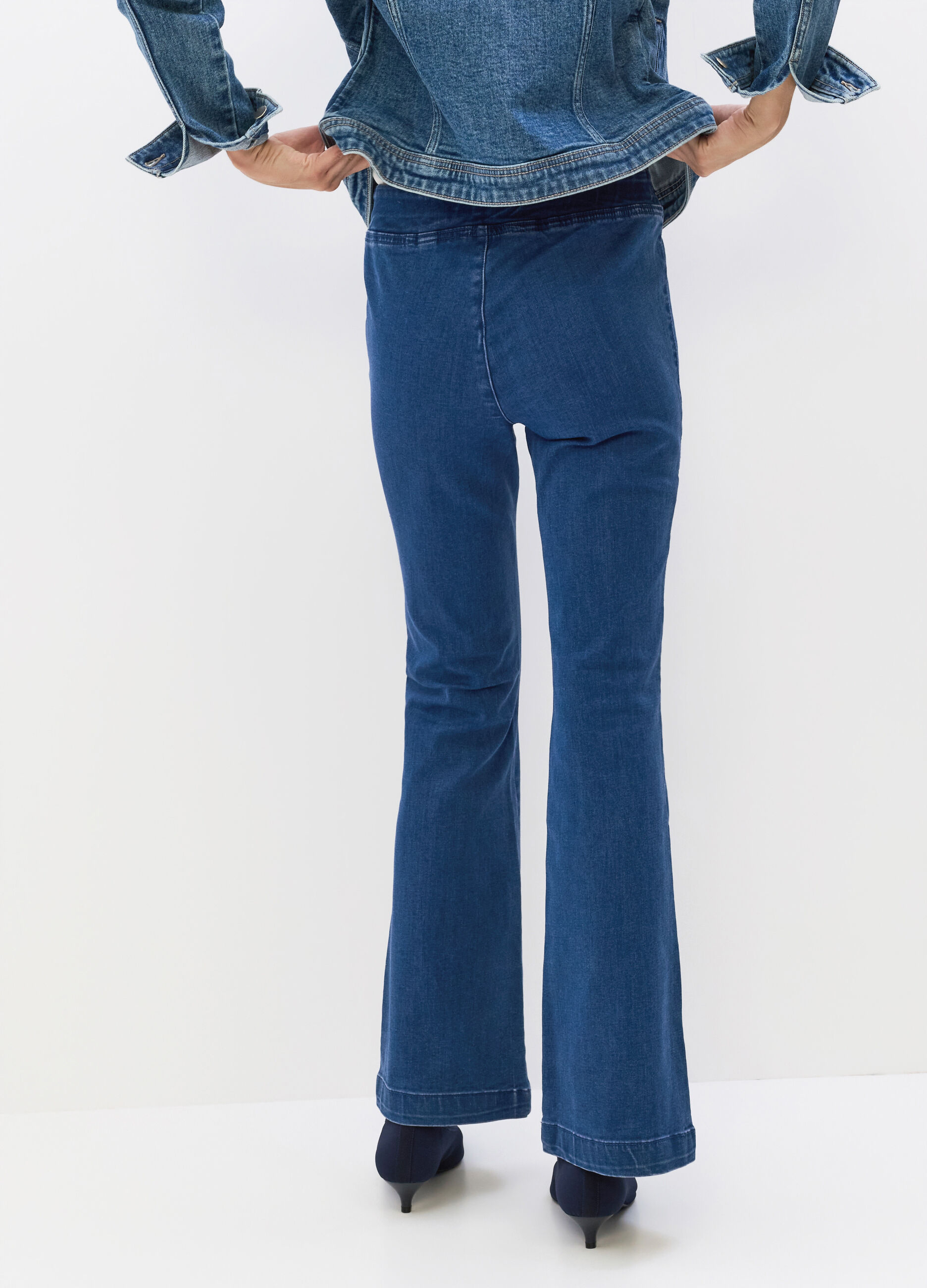 Jeggings Flare Fit in denim stretch misto cotone donna_1