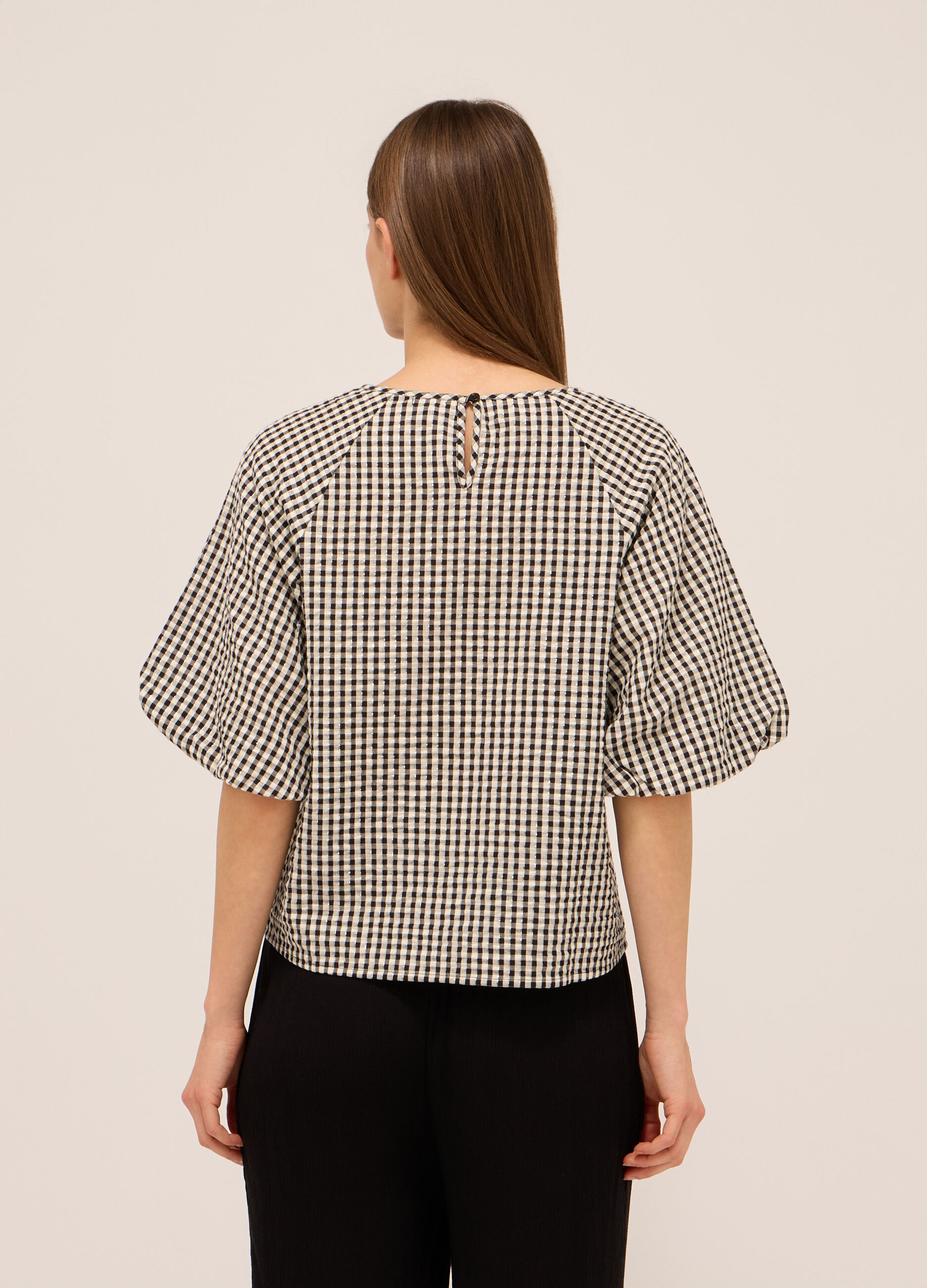 Blusa in cotone seersucker donna_1